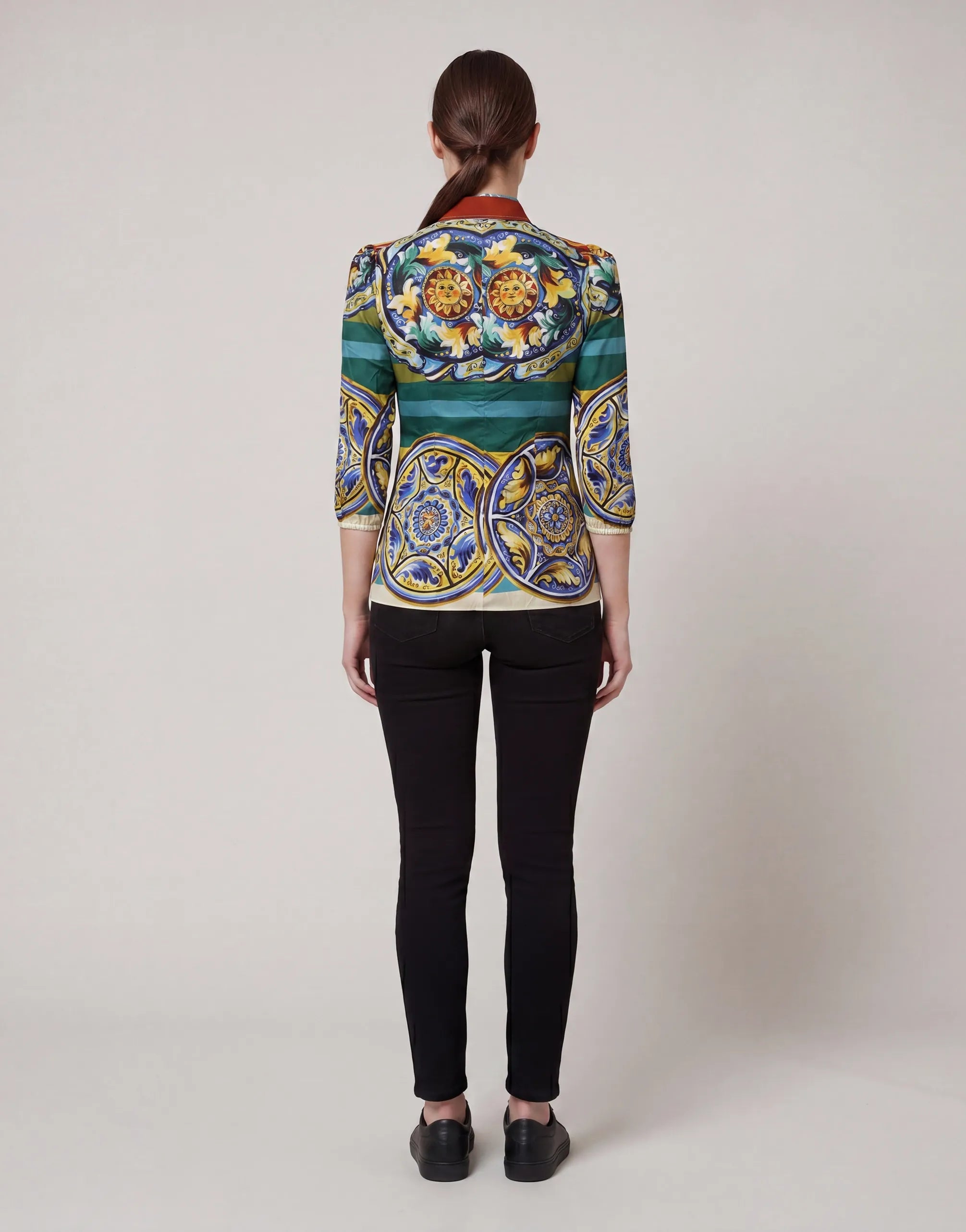Dolce & Gabbana Majolica Print Button-Up Shirt