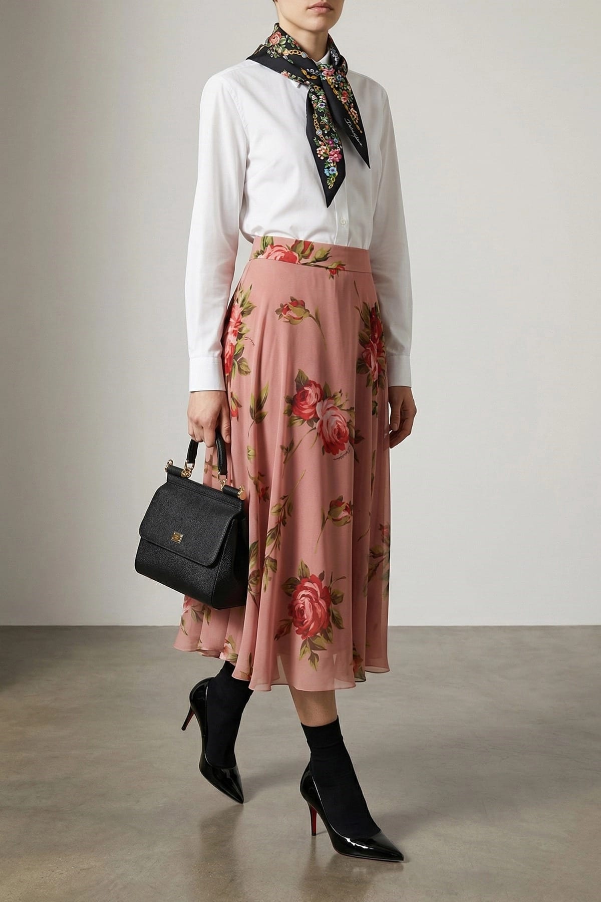 Dolce & Gabbana Camicia con collo alla coreana e sciarpa - alternate view