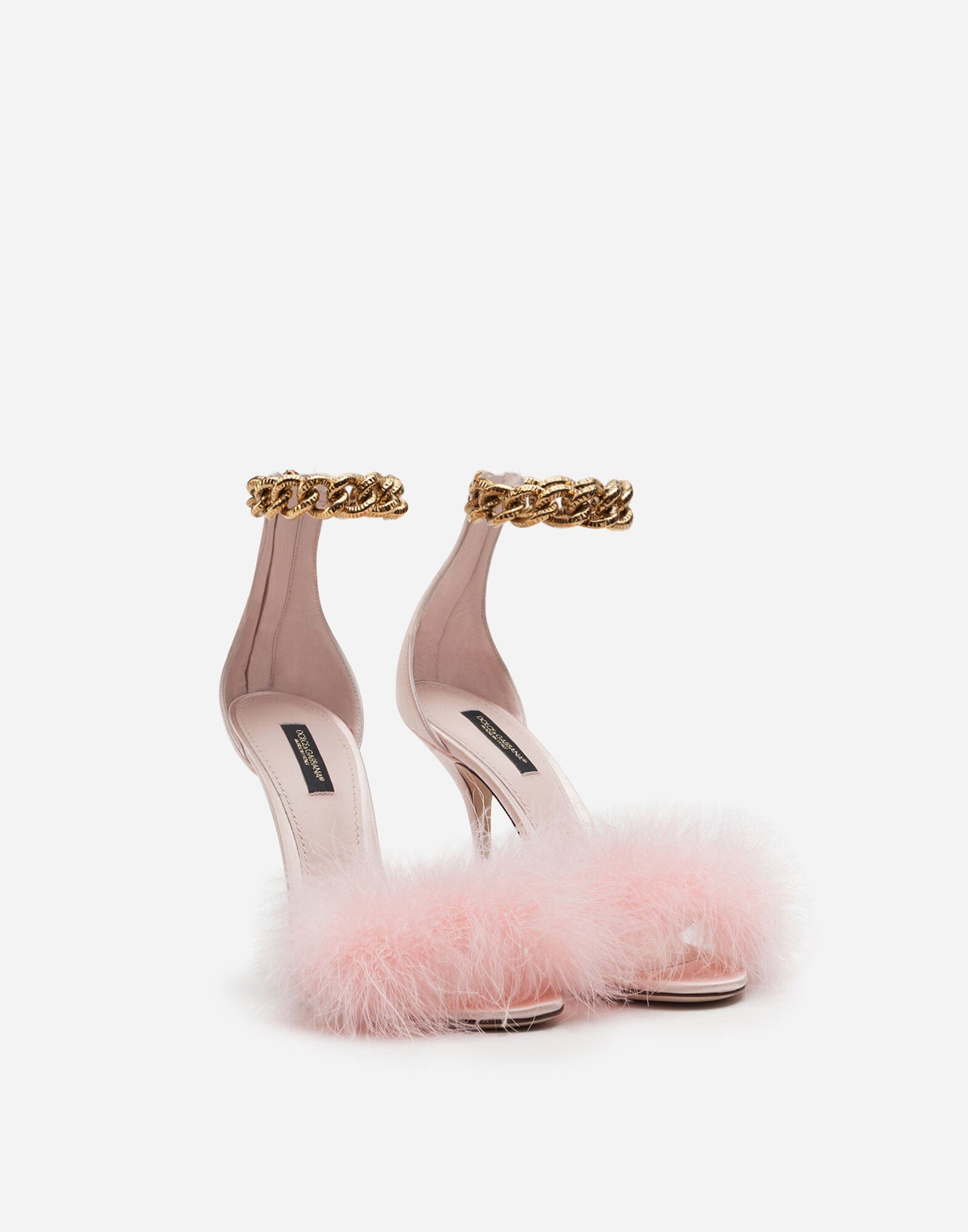 Dolce & Gabbana Marabou Chain Embellishment Sandals