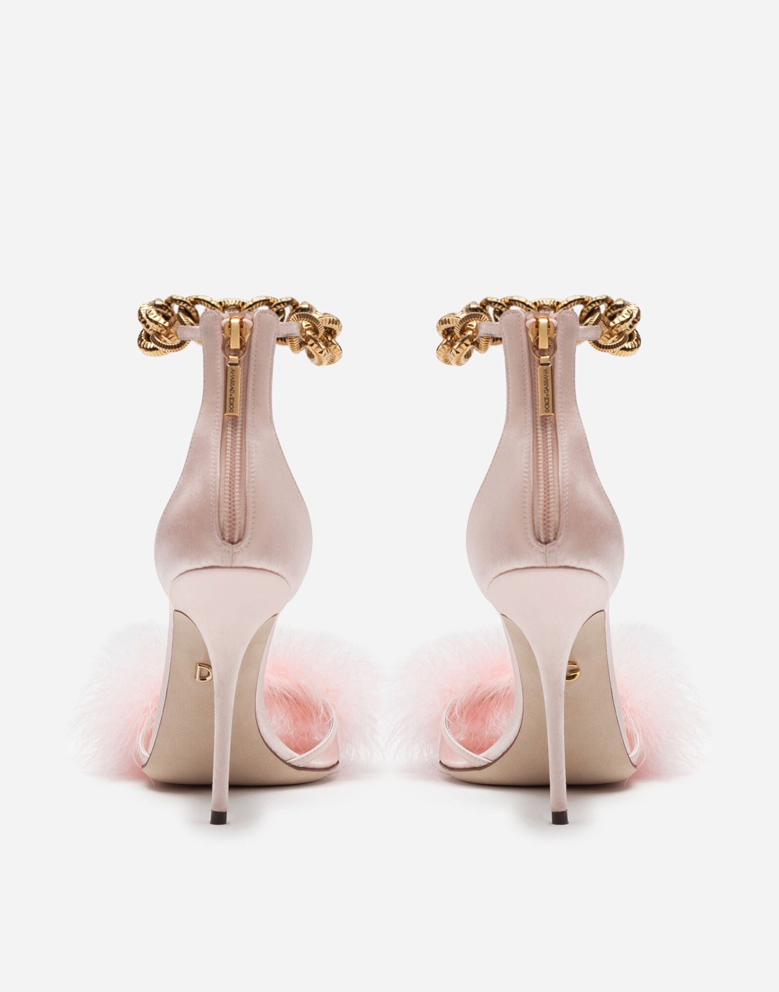 Dolce & Gabbana Marabou Chain Embellishment Sandals