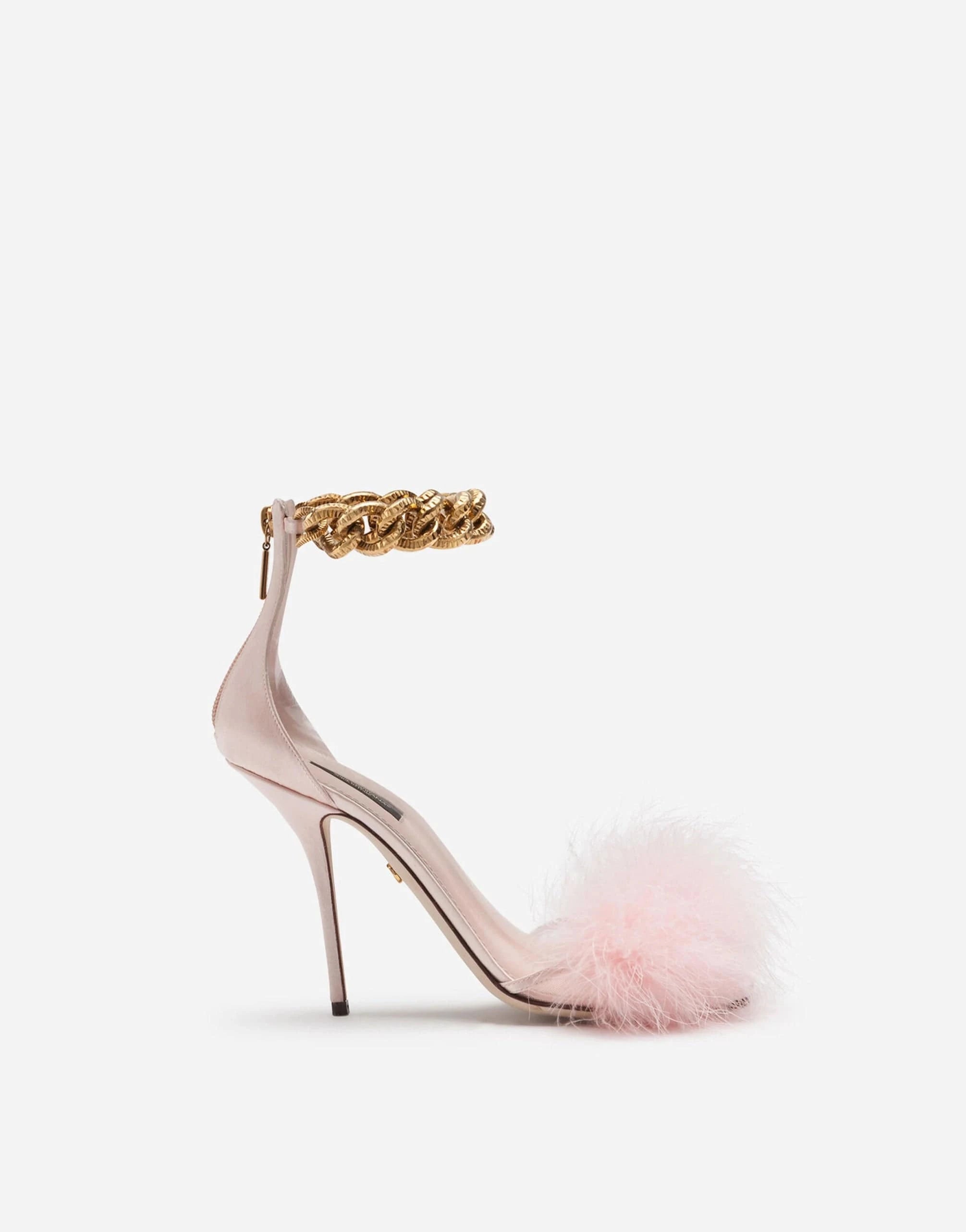 Dolce & Gabbana Marabou Chain Embellishment Sandals