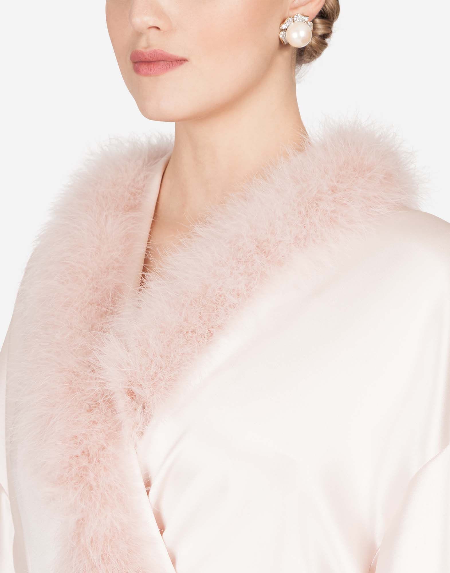Dolce & Gabbana Dolce & Gabbana Marabou Edgings Short Silk Robe