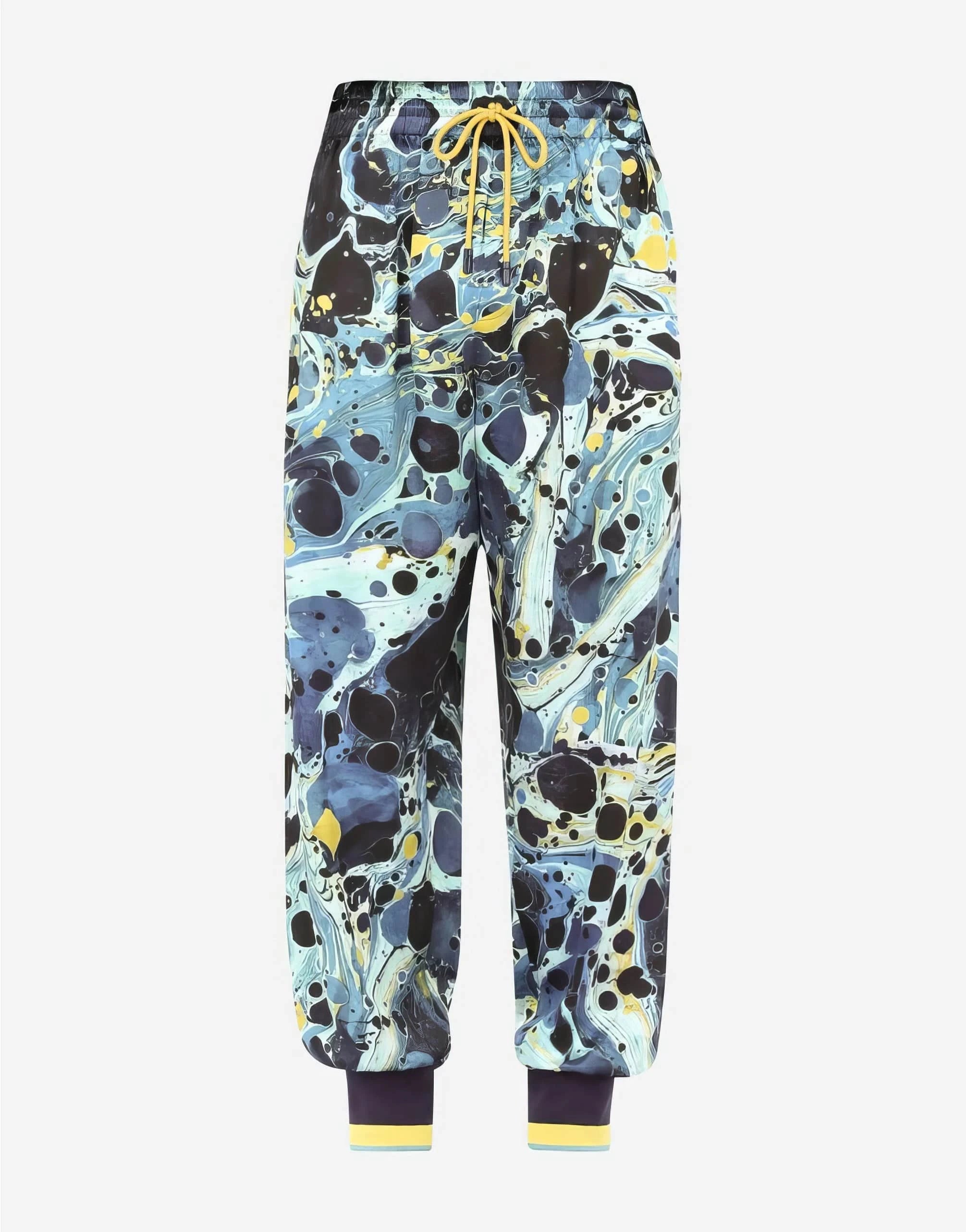 Dolce & Gabbana Marbled Print Satin Jogging Pants