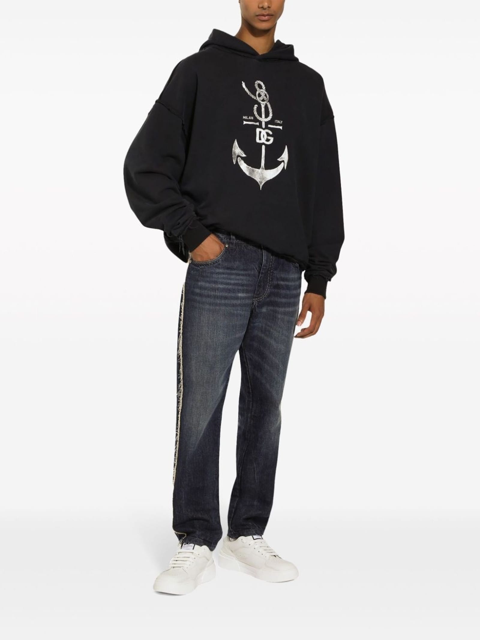 Dolce & Gabbana Dolce & Gabbana Marina Print Cotton Hoodie