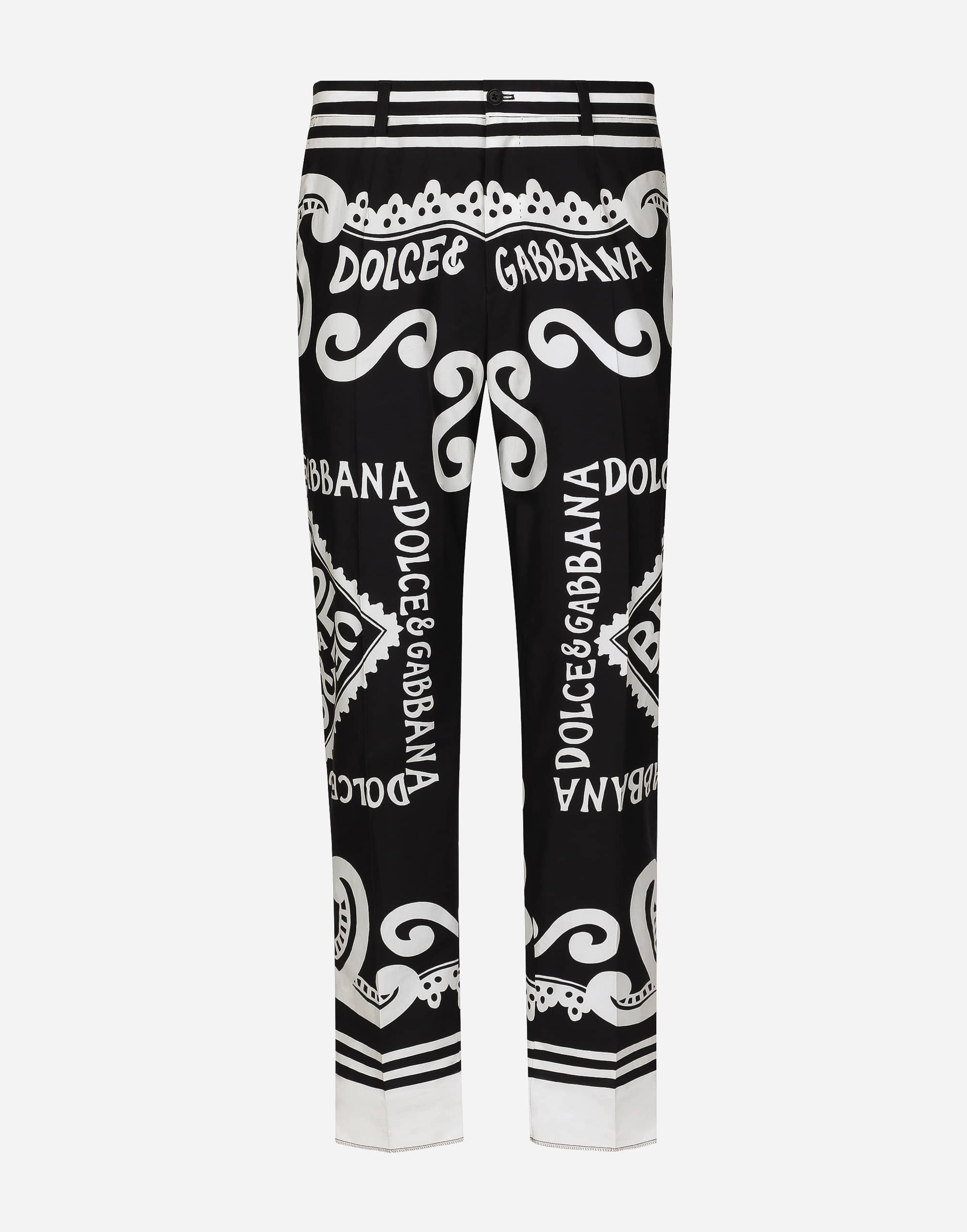 Dolce & Gabbana Dolce & Gabbana Marina Print Poplin Trousers