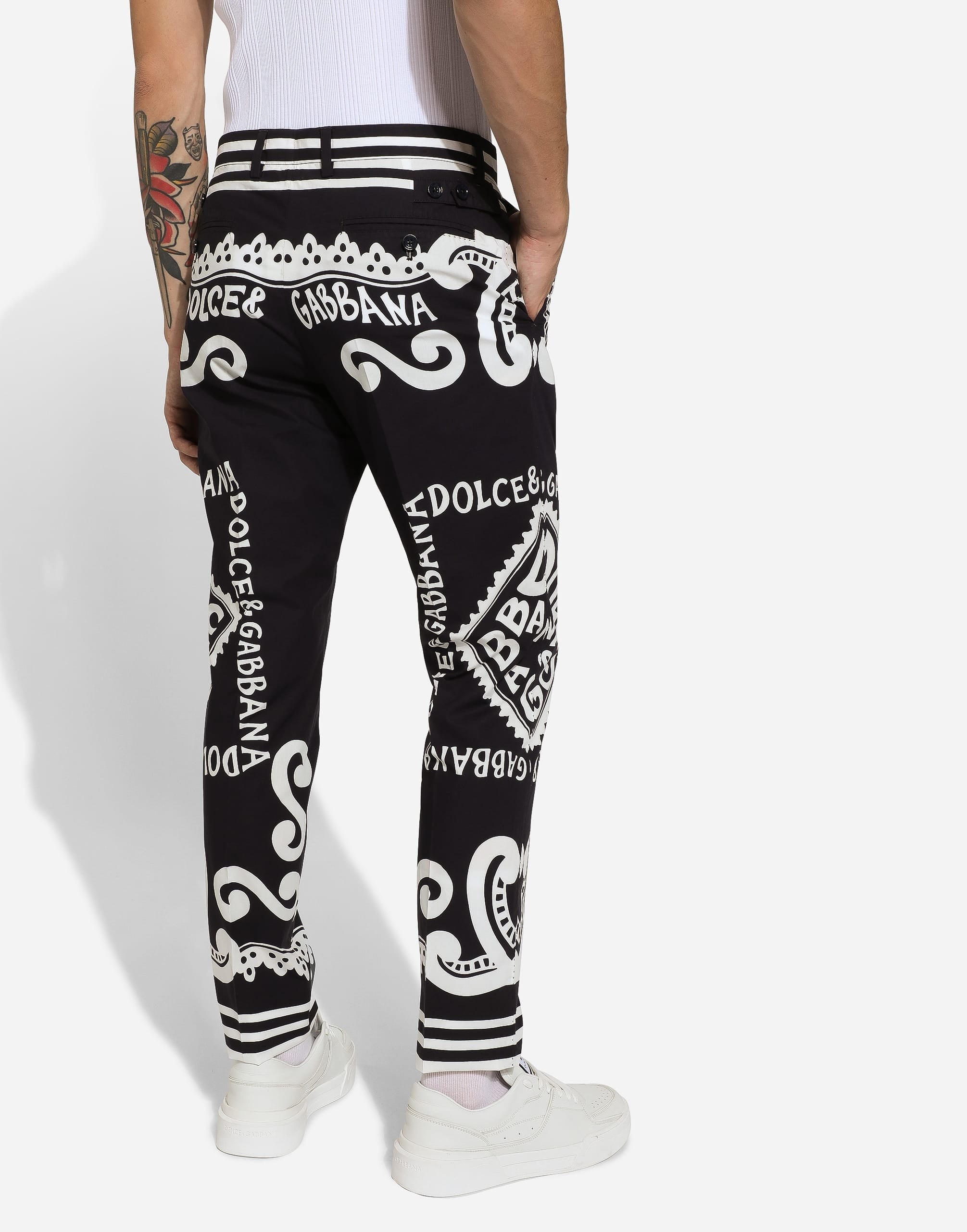 Dolce & Gabbana Dolce & Gabbana Marina Print Poplin Trousers