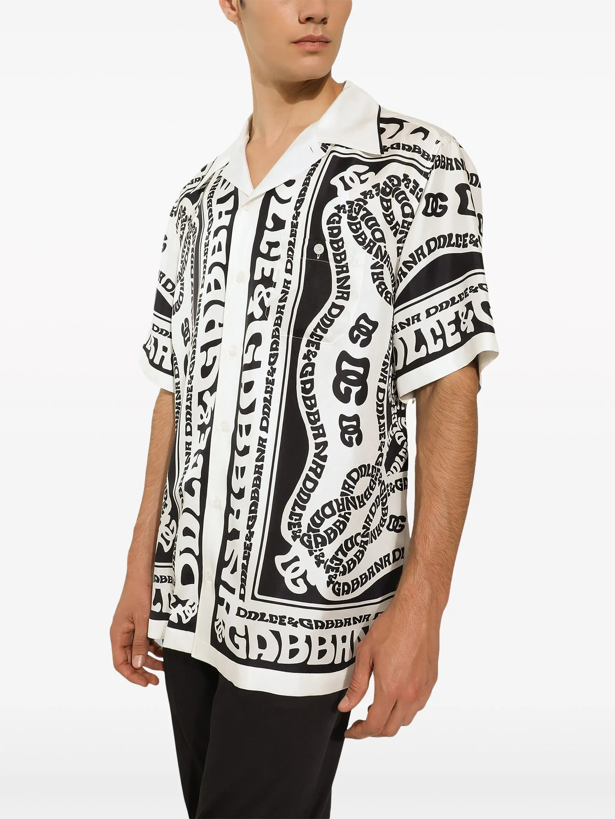 Dolce & Gabbana Dolce & Gabbana Marina-Print Silk Hawaii Shirt