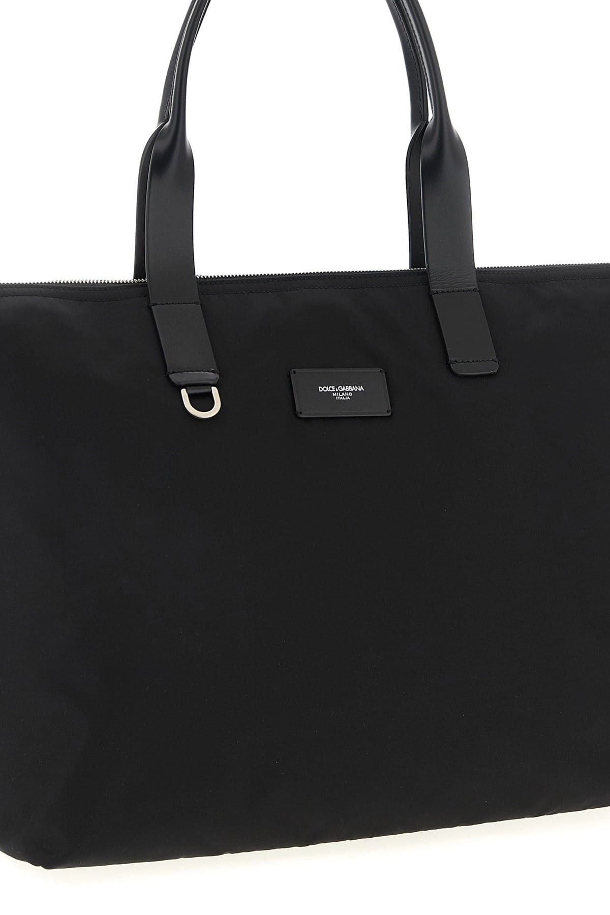 Dolce & Gabbana Dolce & Gabbana Media Logo Patch Shopping Bag