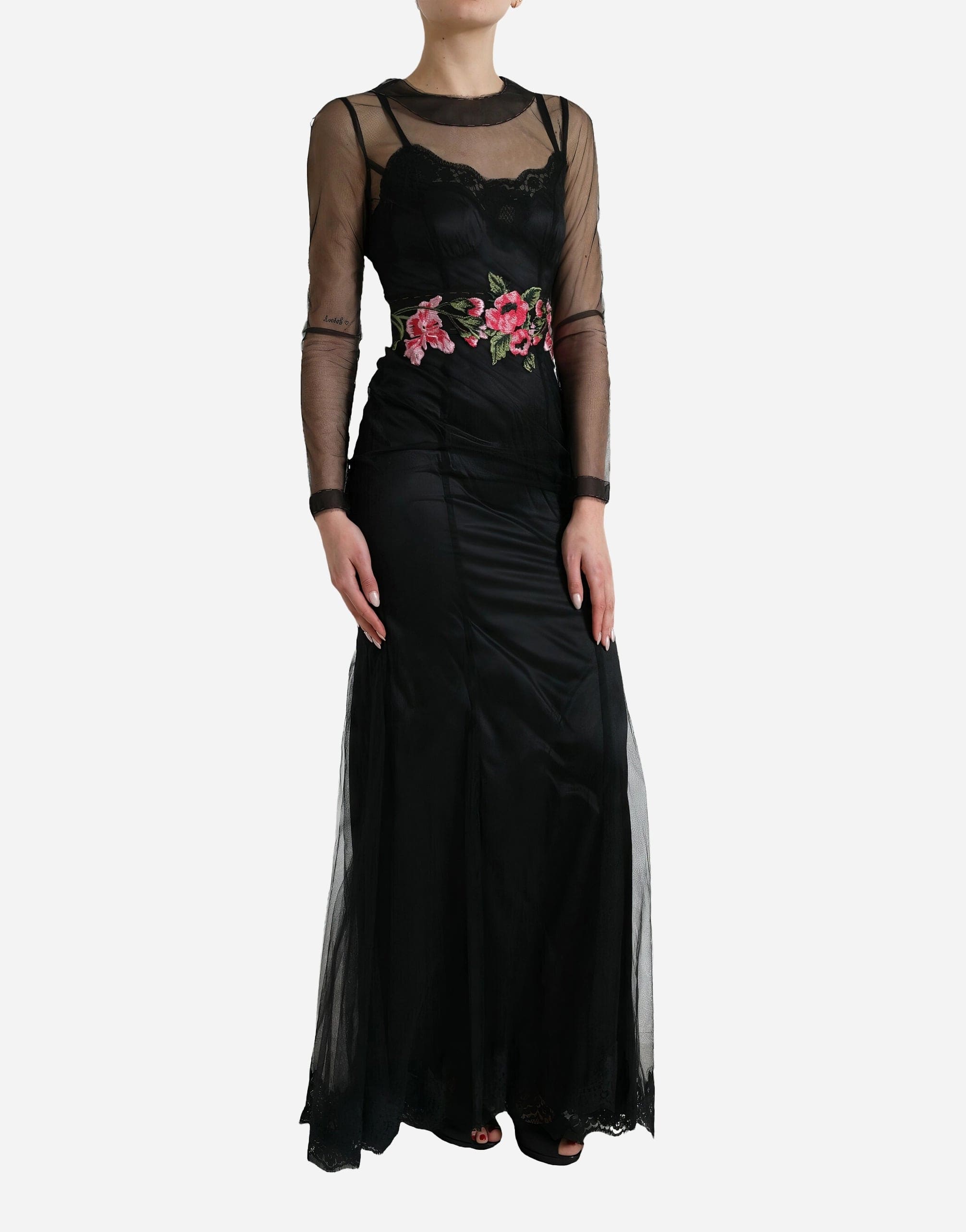 Dolce & Gabbana Mesh Floral Embellished Gown
