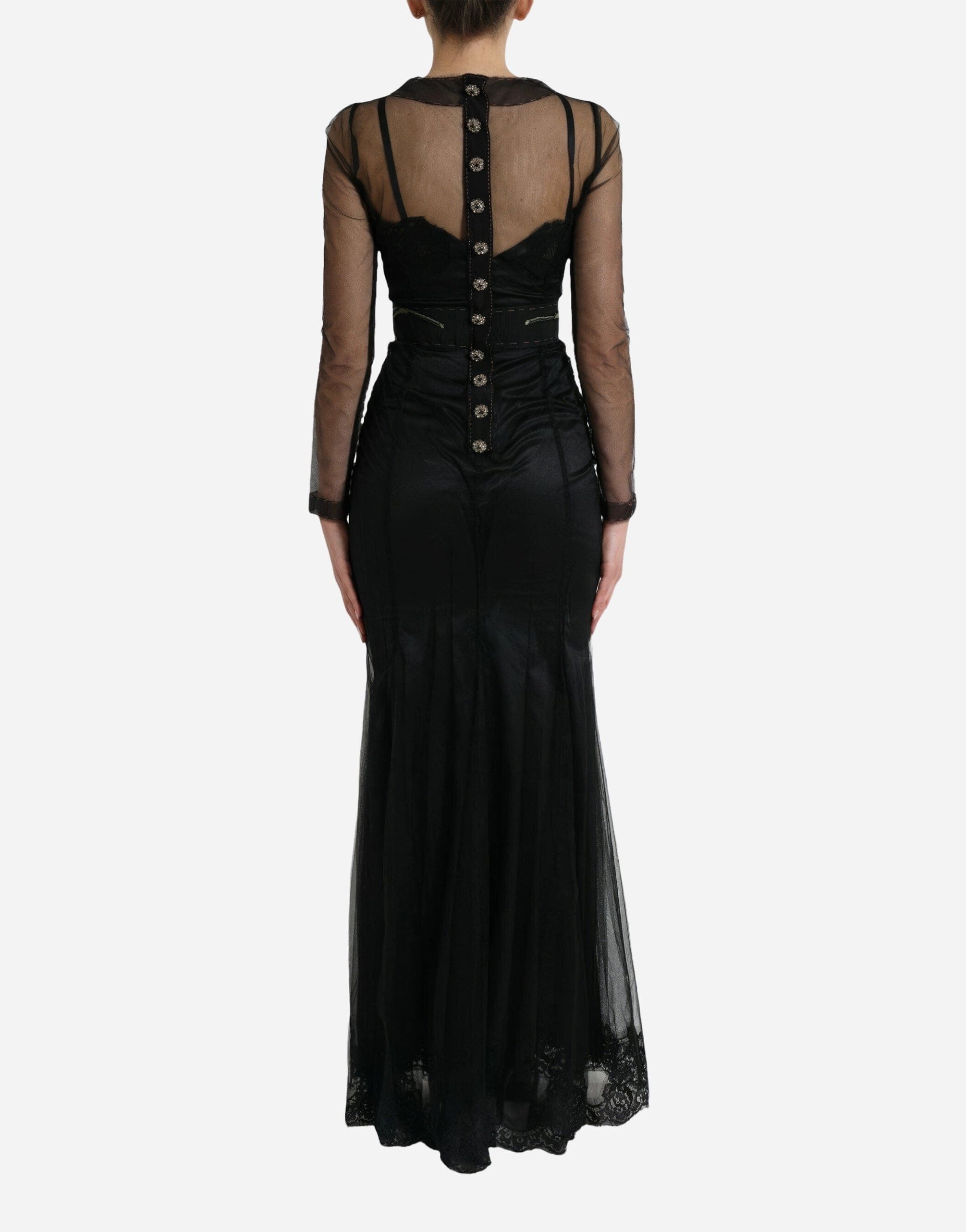 Dolce & Gabbana Mesh Floral Embellished Gown