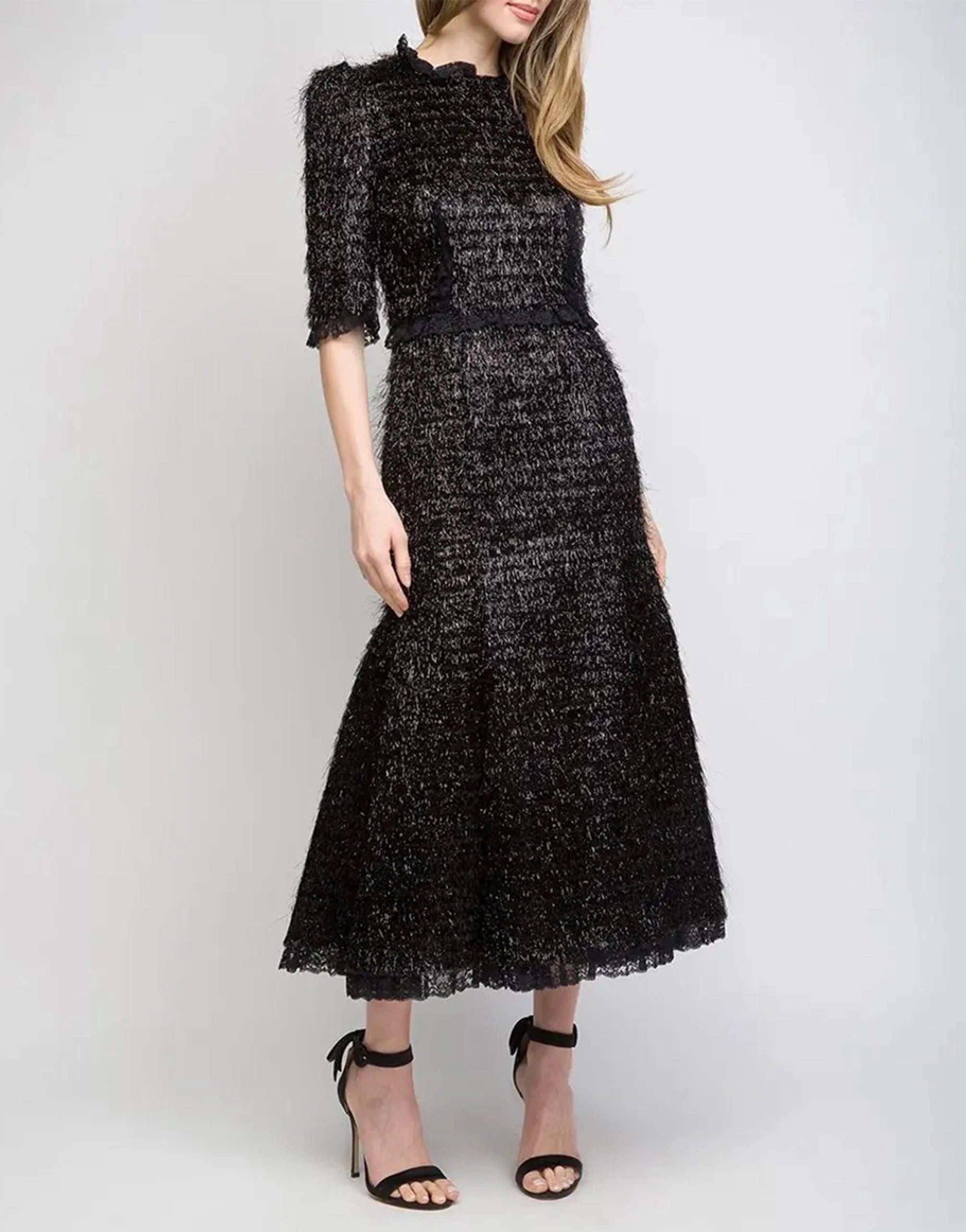 Dolce & Gabbana Metallic A-Line Long Dress