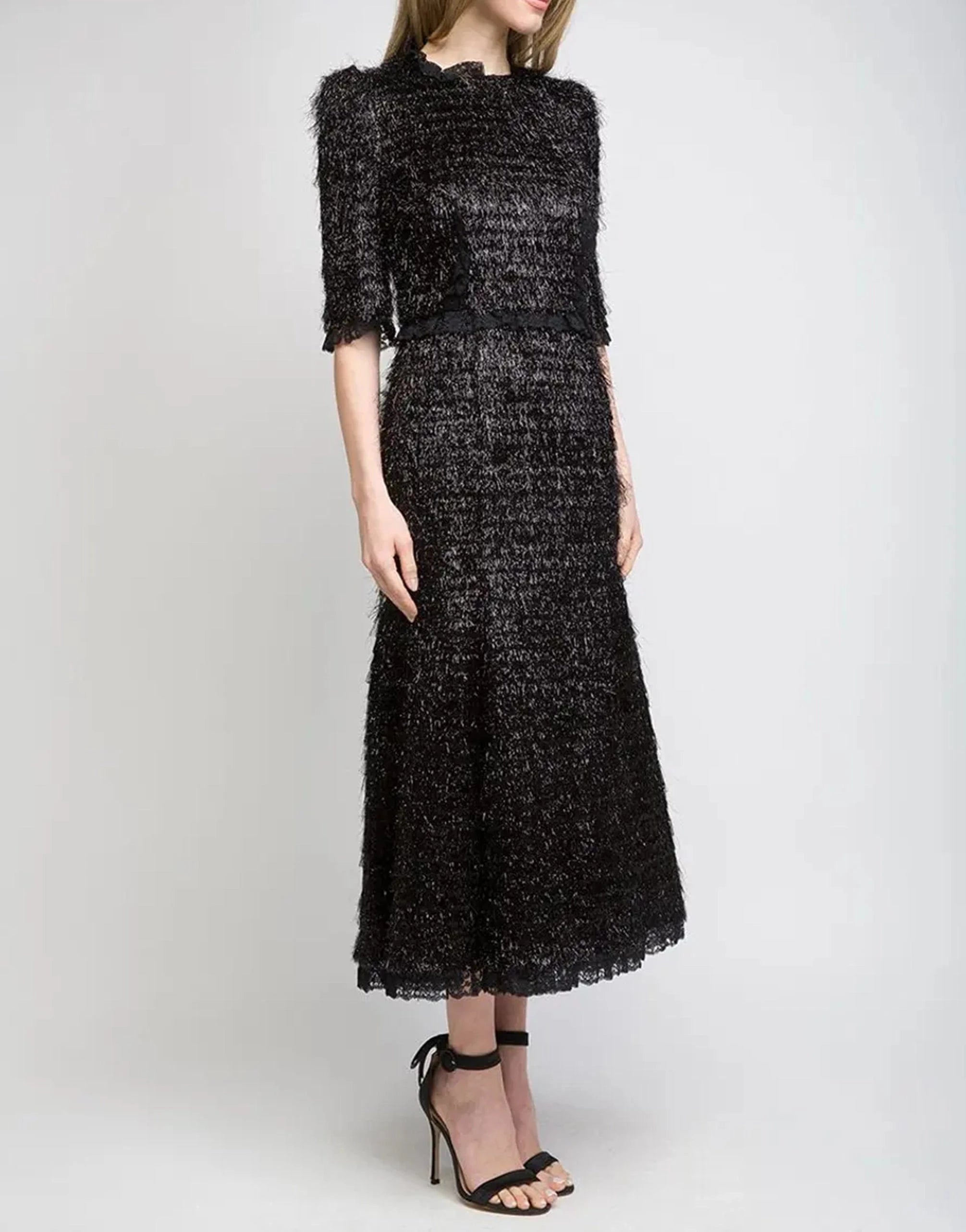 Dolce & Gabbana Metallic A-Line Long Dress