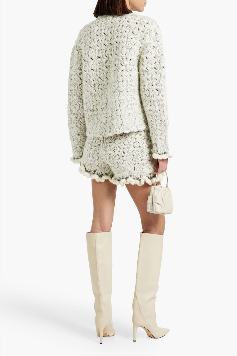 Dolce & Gabbana Metallic Bouclé Knit Cashmere Shorts