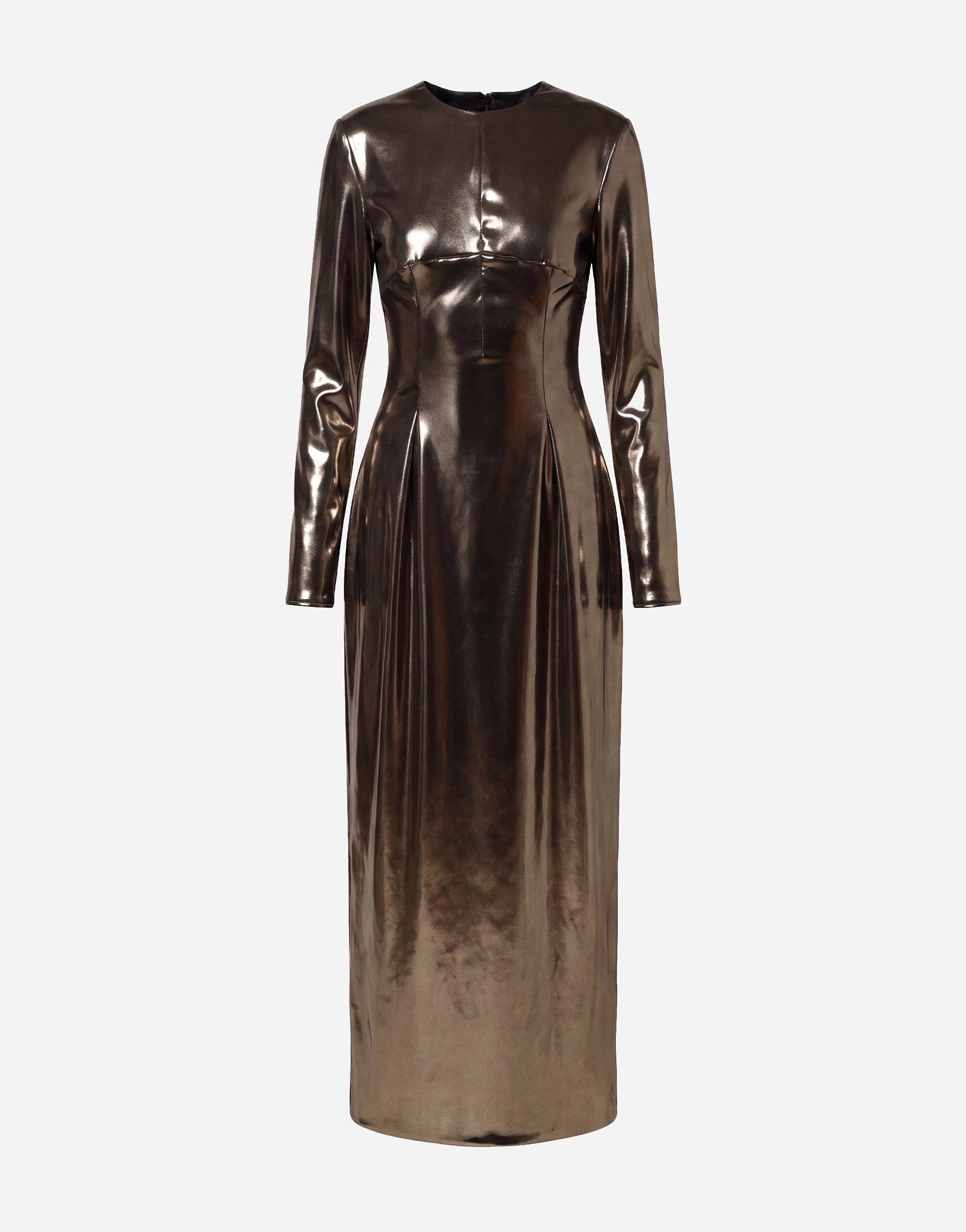 Dolce & Gabbana Metallic Bronze Long Dress