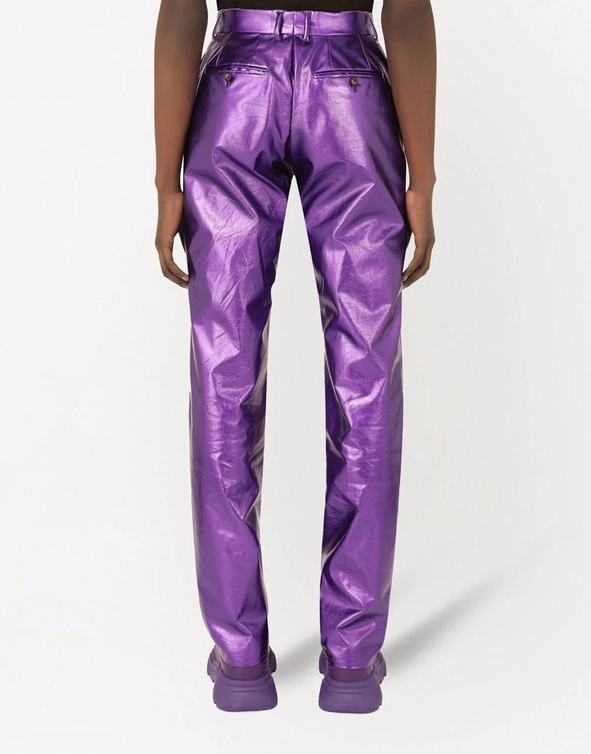 Dolce & Gabbana Metallic-Effect Straight-Leg Pants