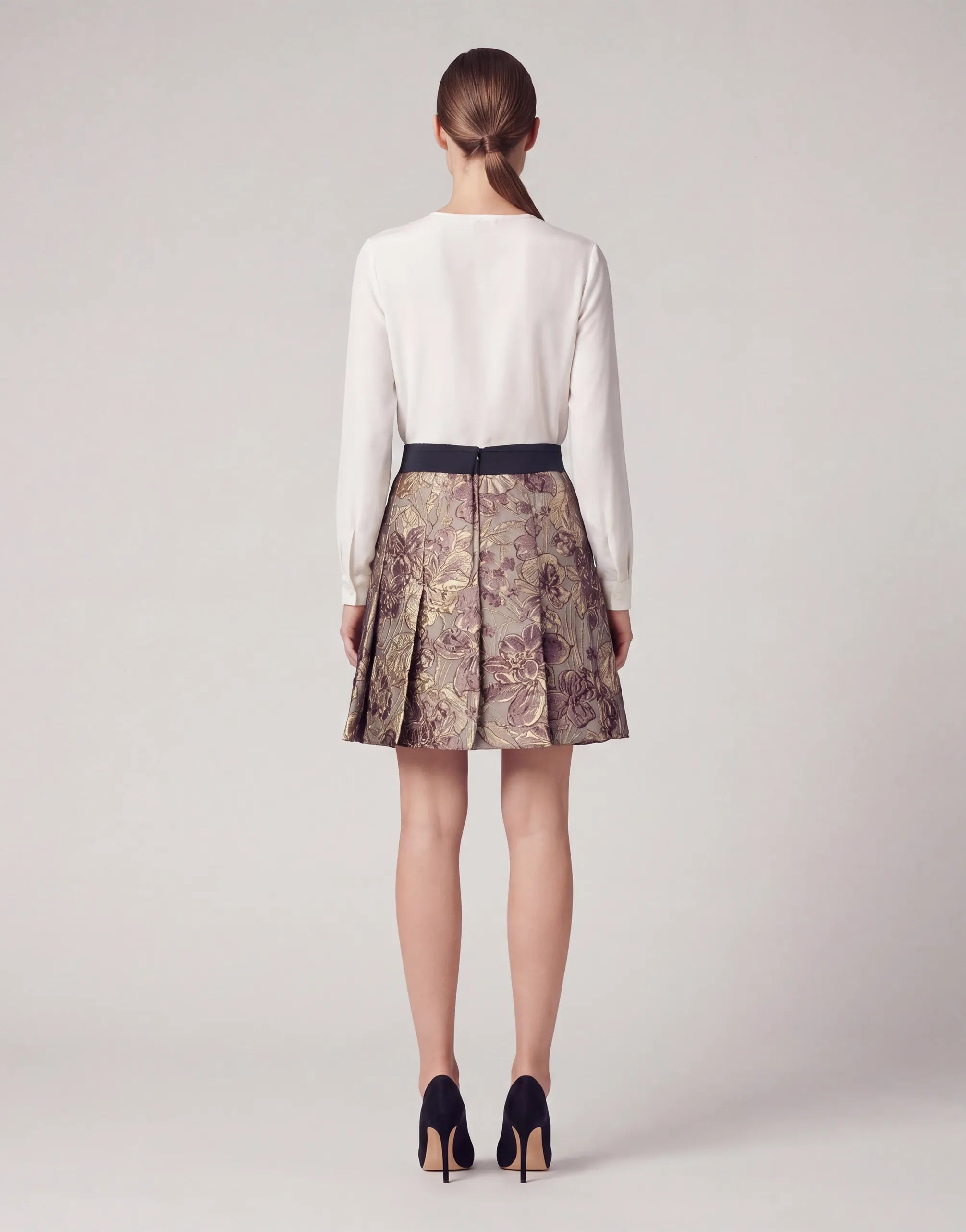 Dolce & Gabbana Metallic Floral Brocade Mini Skirt