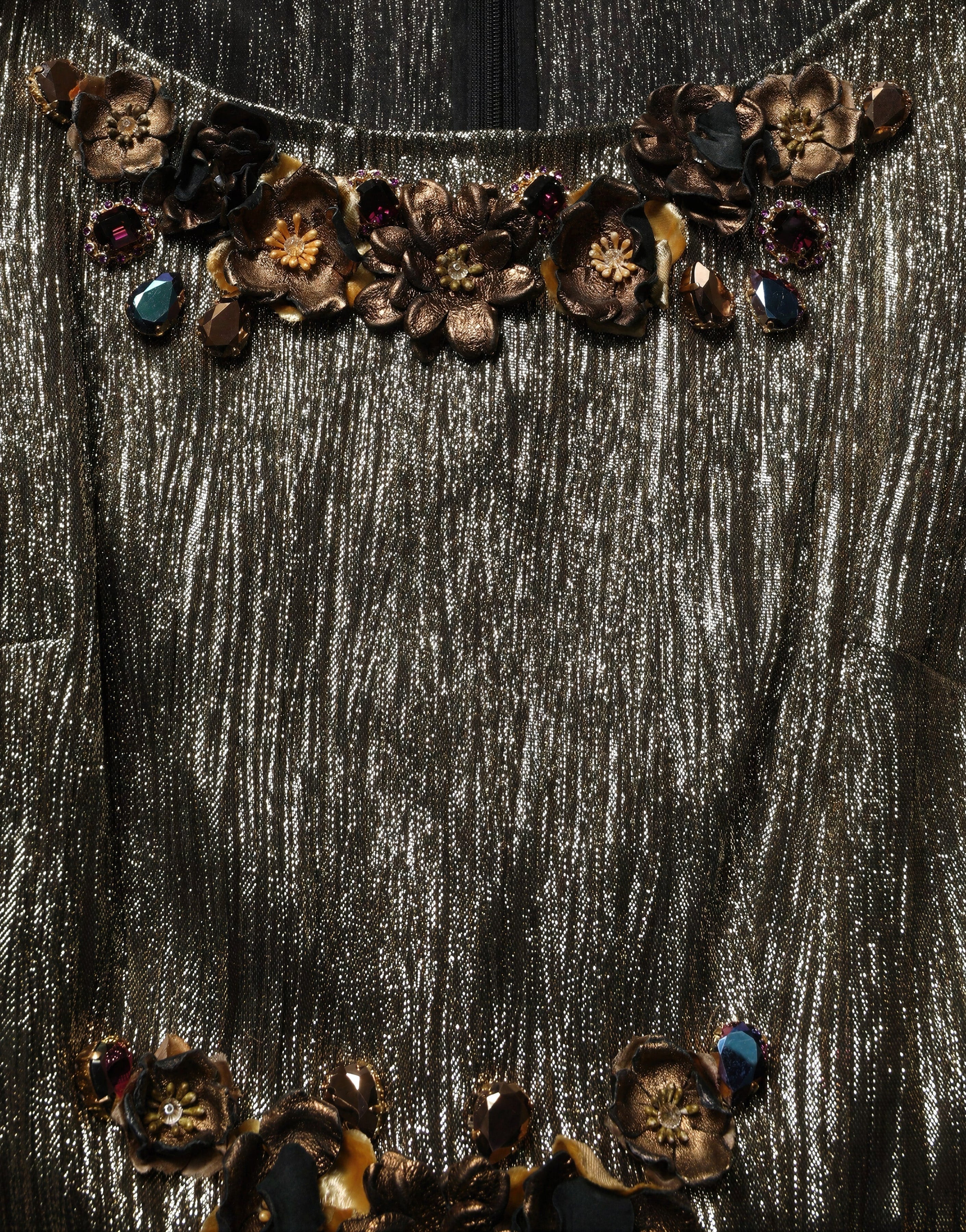 Dolce & Gabbana Kleid mit metallischen Blumenapplikationen
