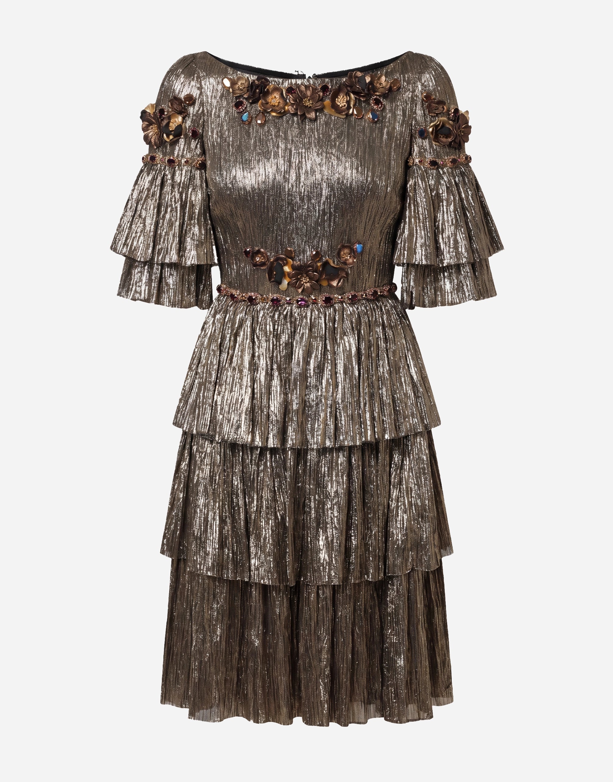 Dolce & Gabbana Metallic Floral Embellished Dress