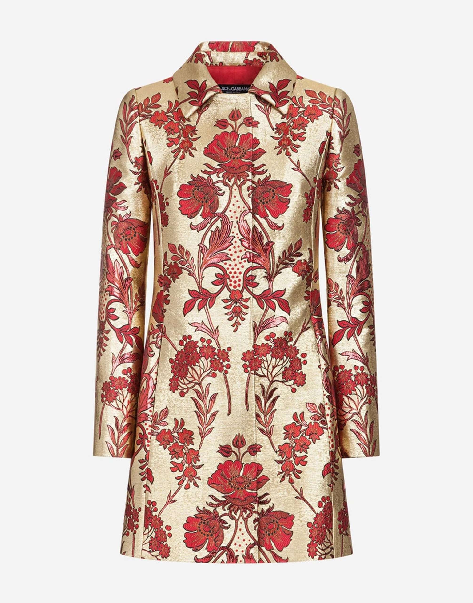 Dolce & Gabbana Metallic Floral-Jacquard Coat | Sendegaro GR