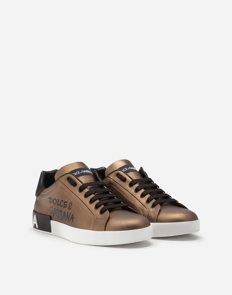 Dolce & Gabbana Metallic Leather Portofino Sneakers