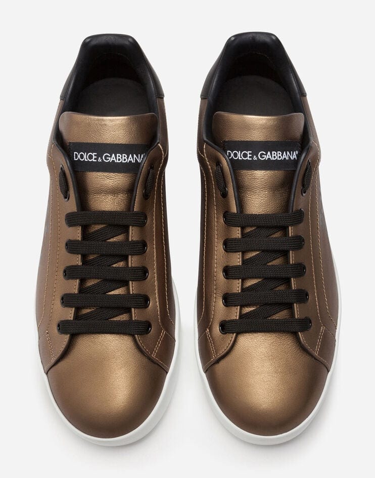 Dolce & Gabbana Metallic Leather Portofino Sneakers
