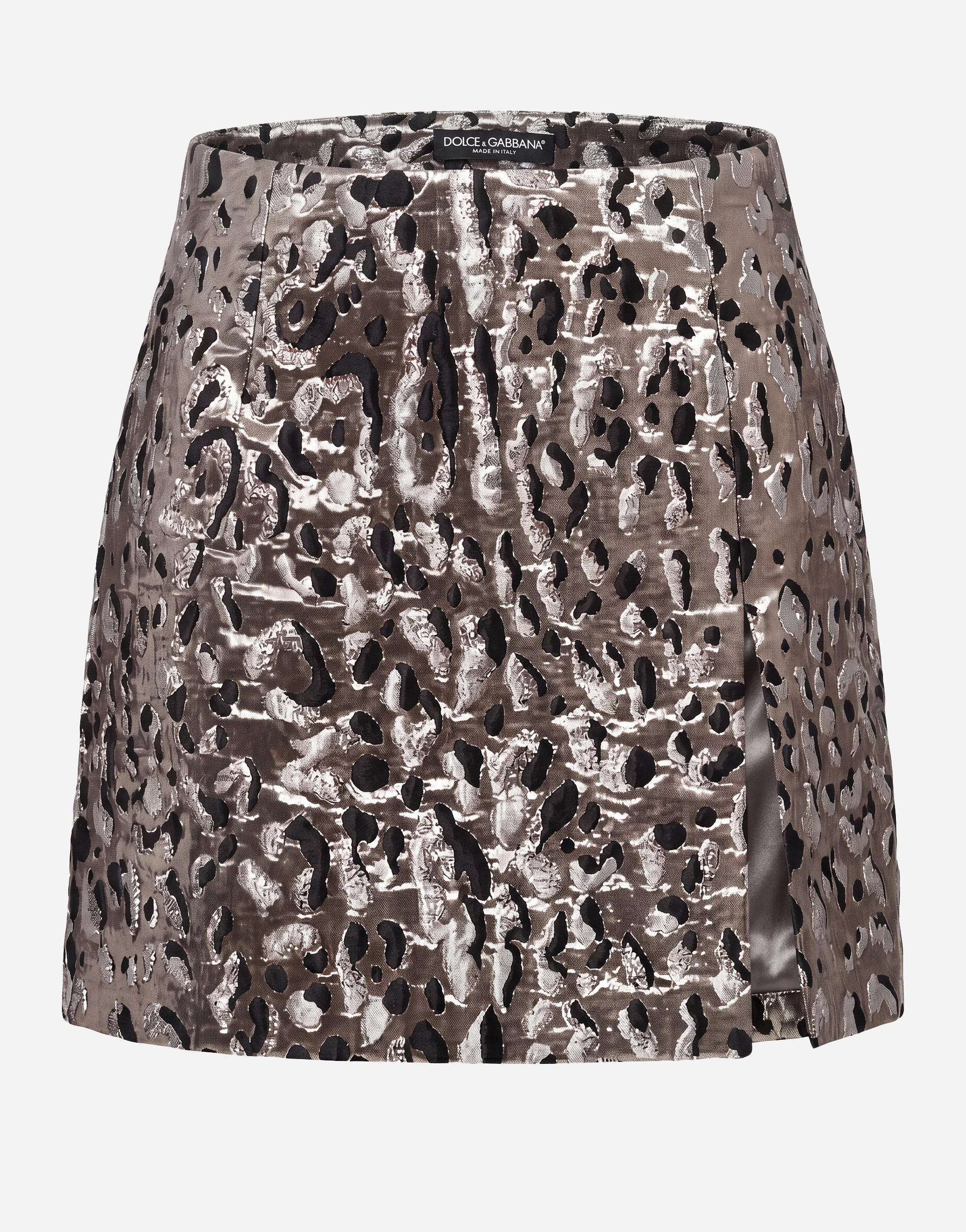 Dolce & Gabbana Metallic Leopard Jacquard Mini Skirt