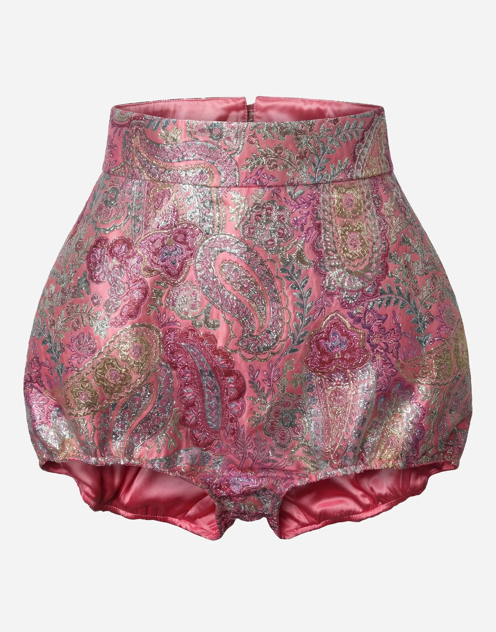 Dolce & Gabbana Dolce & Gabbana Metallic Paisley High-Waist Shorts