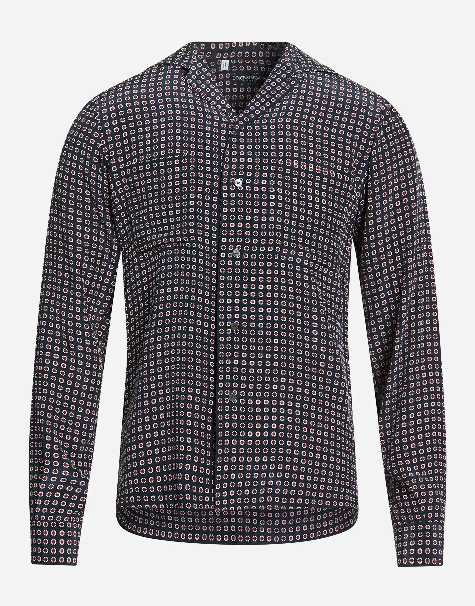 Dolce & Gabbana Micro-Geometric Print Long Sleeve Shirt