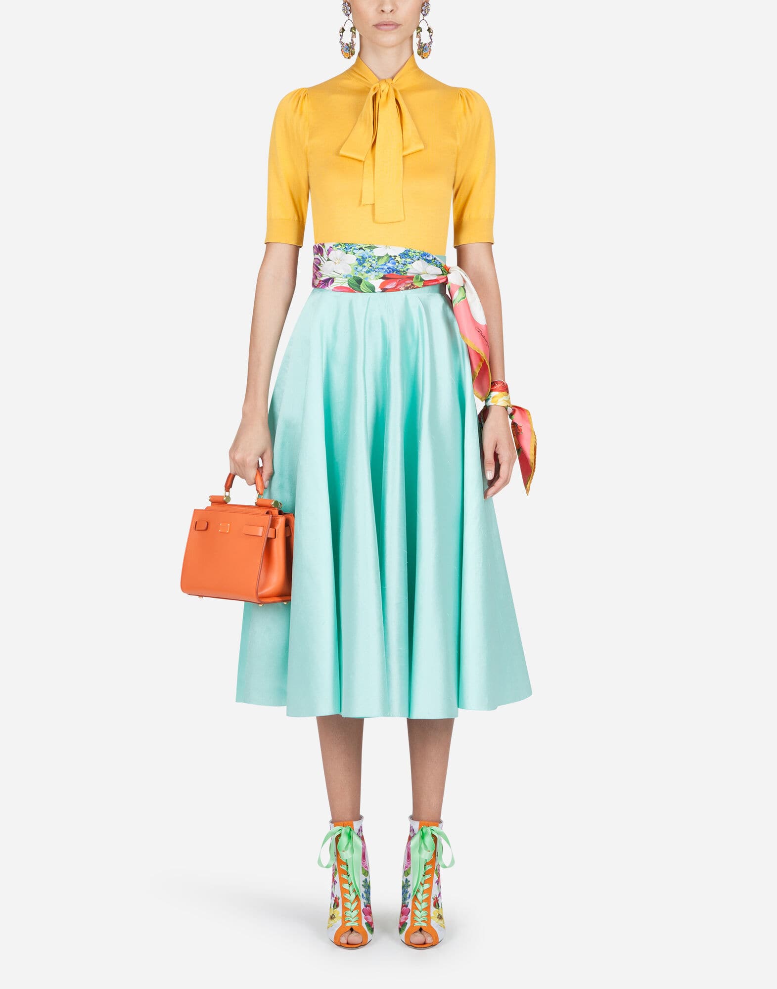 Midi Shantung Skirt - alternate view