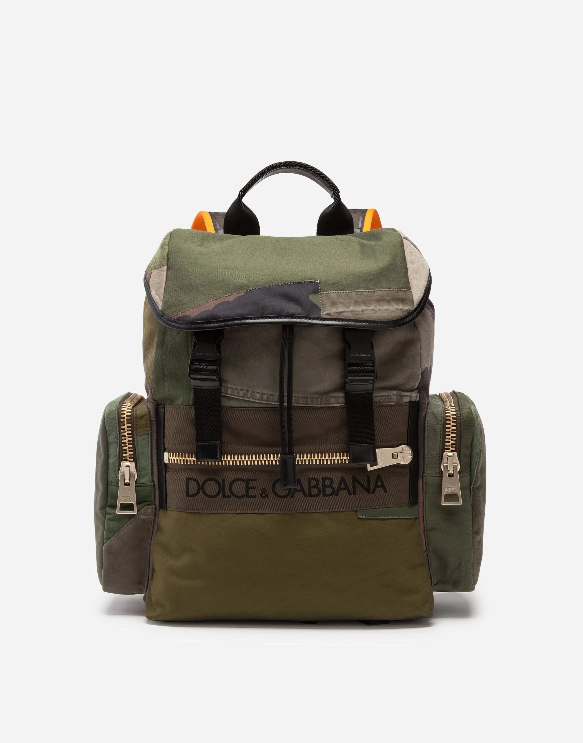 Dolce & Gabbana Military Green Patchwork Rucksack Backpack Bag main image 0