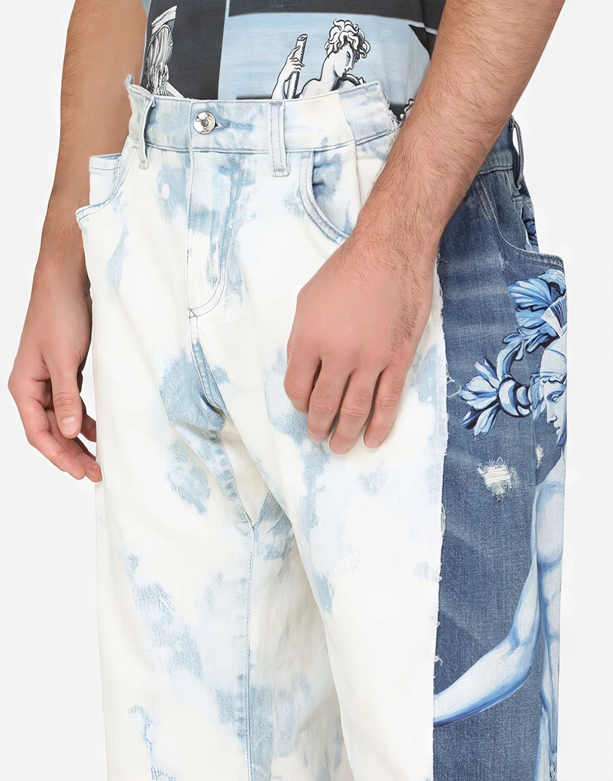 Dolce & Gabbana Mixed Loose-Fit Jeans