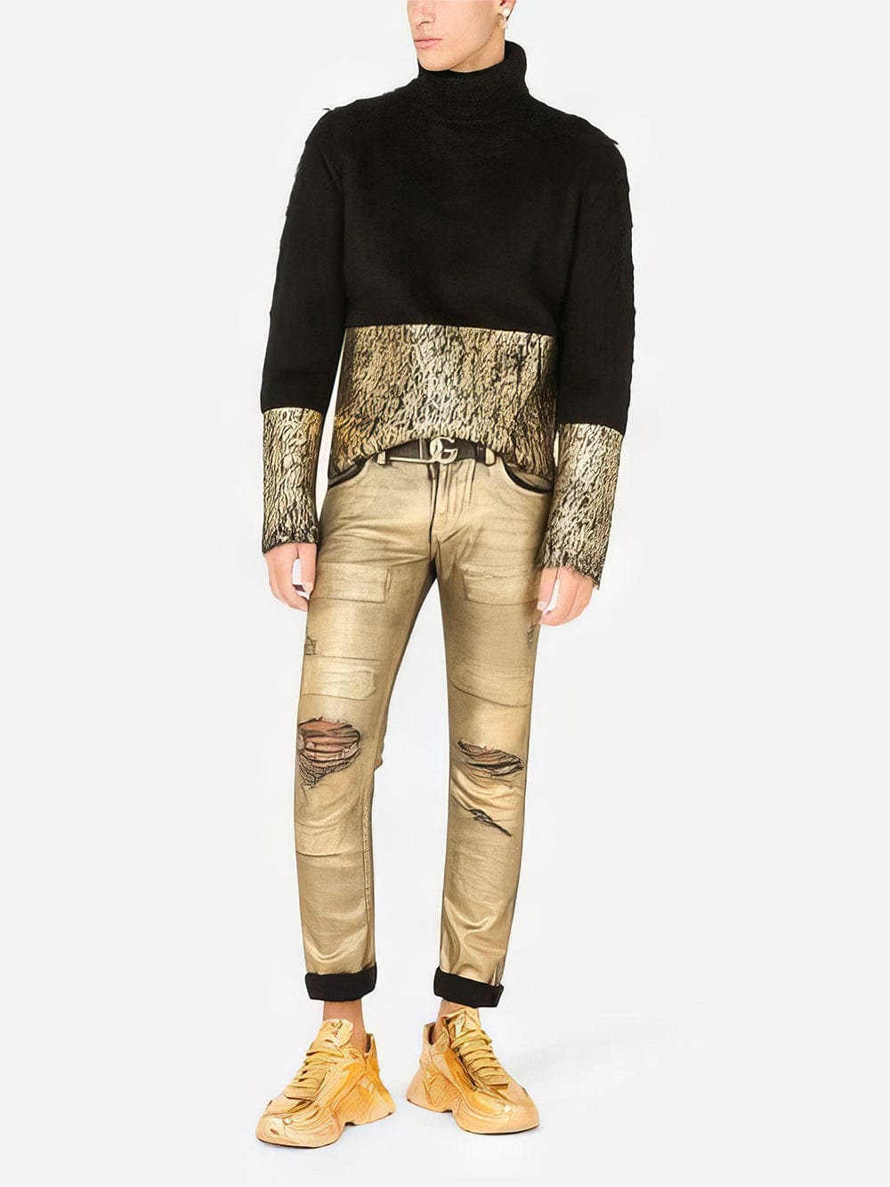 Dolce & Gabbana Mohair Blend Turtleneck Sweater