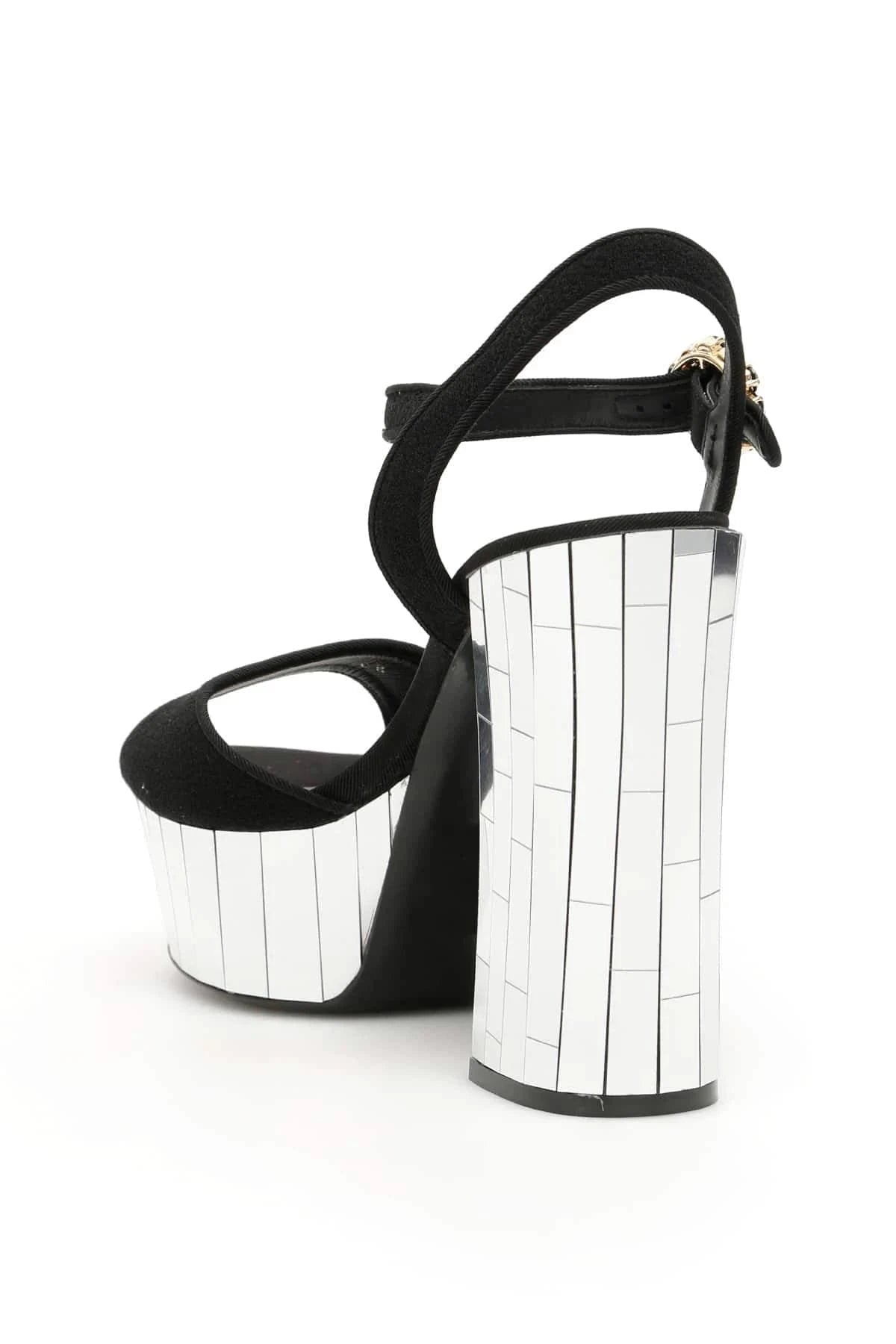 Dolce & Gabbana Monica Mirror Jigsaw Platform Sandals