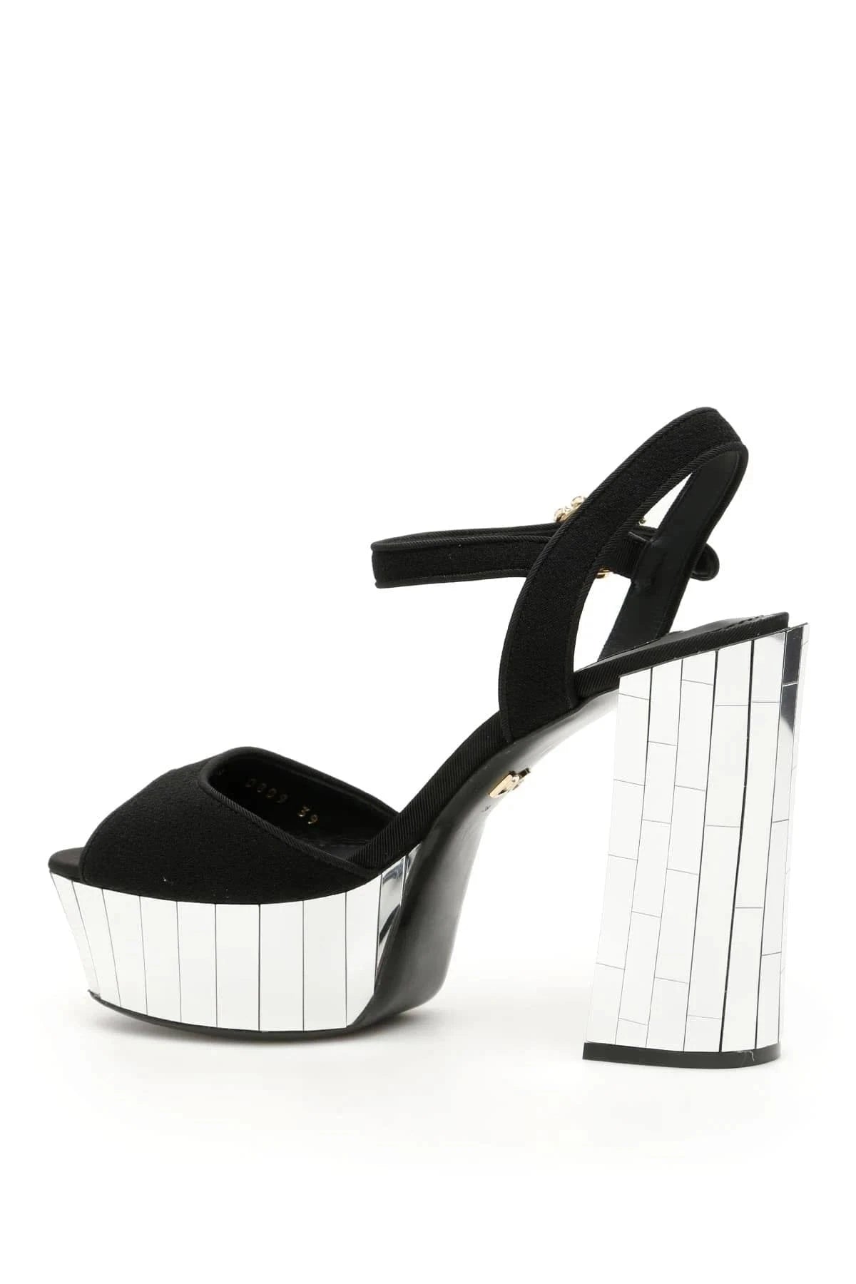 Dolce & Gabbana Monica Mirror Jigsaw Platform Sandals