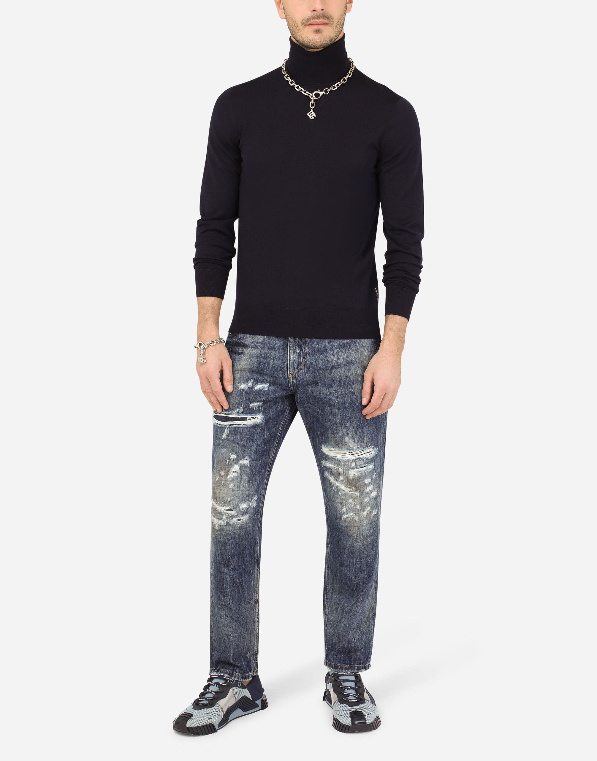 Dolce & Gabbana Mud-Effect Detailing Jeans