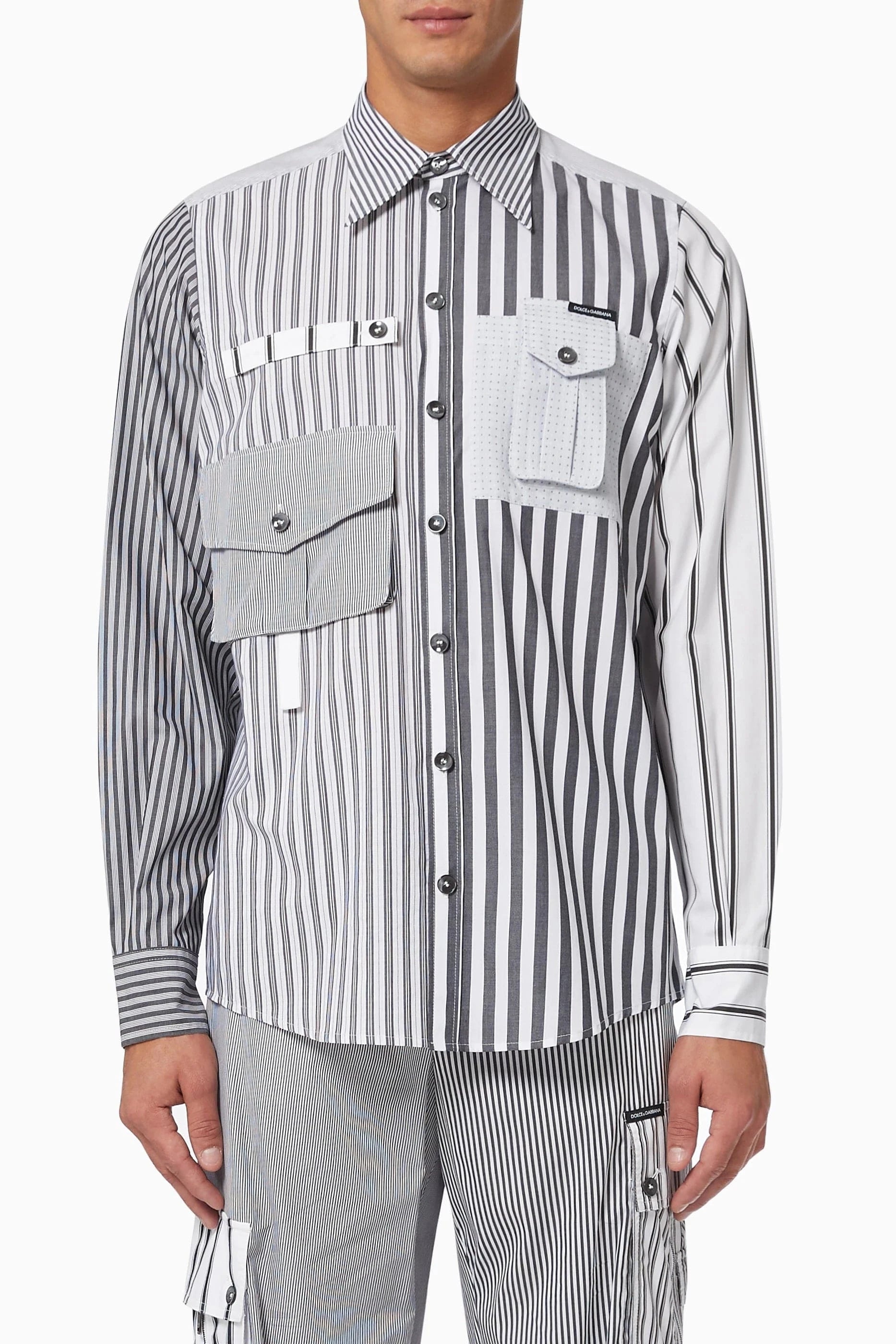 Dolce & Gabbana Multi-Pocket Striped Shirt