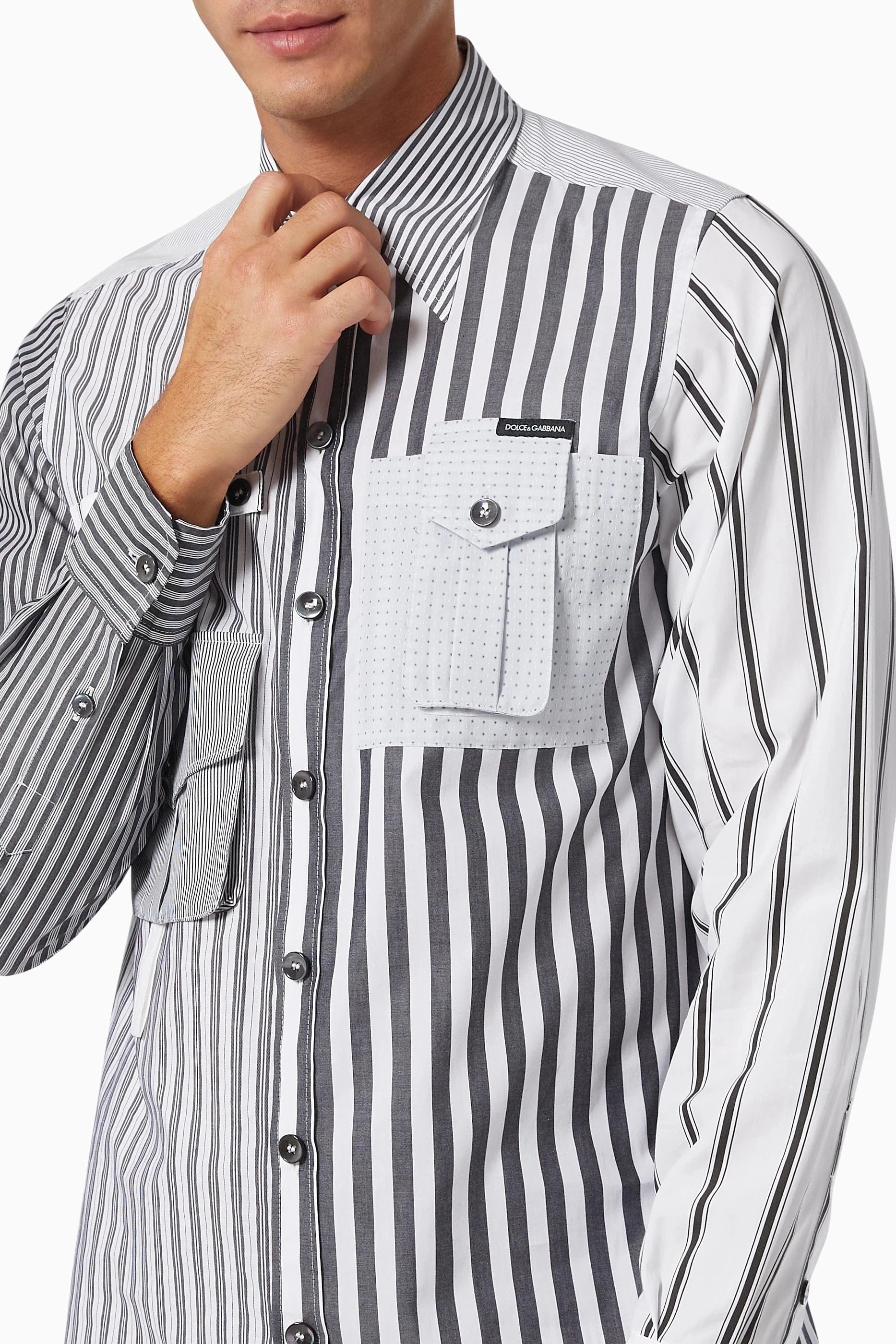 Dolce & Gabbana Multi-Pocket Striped Shirt