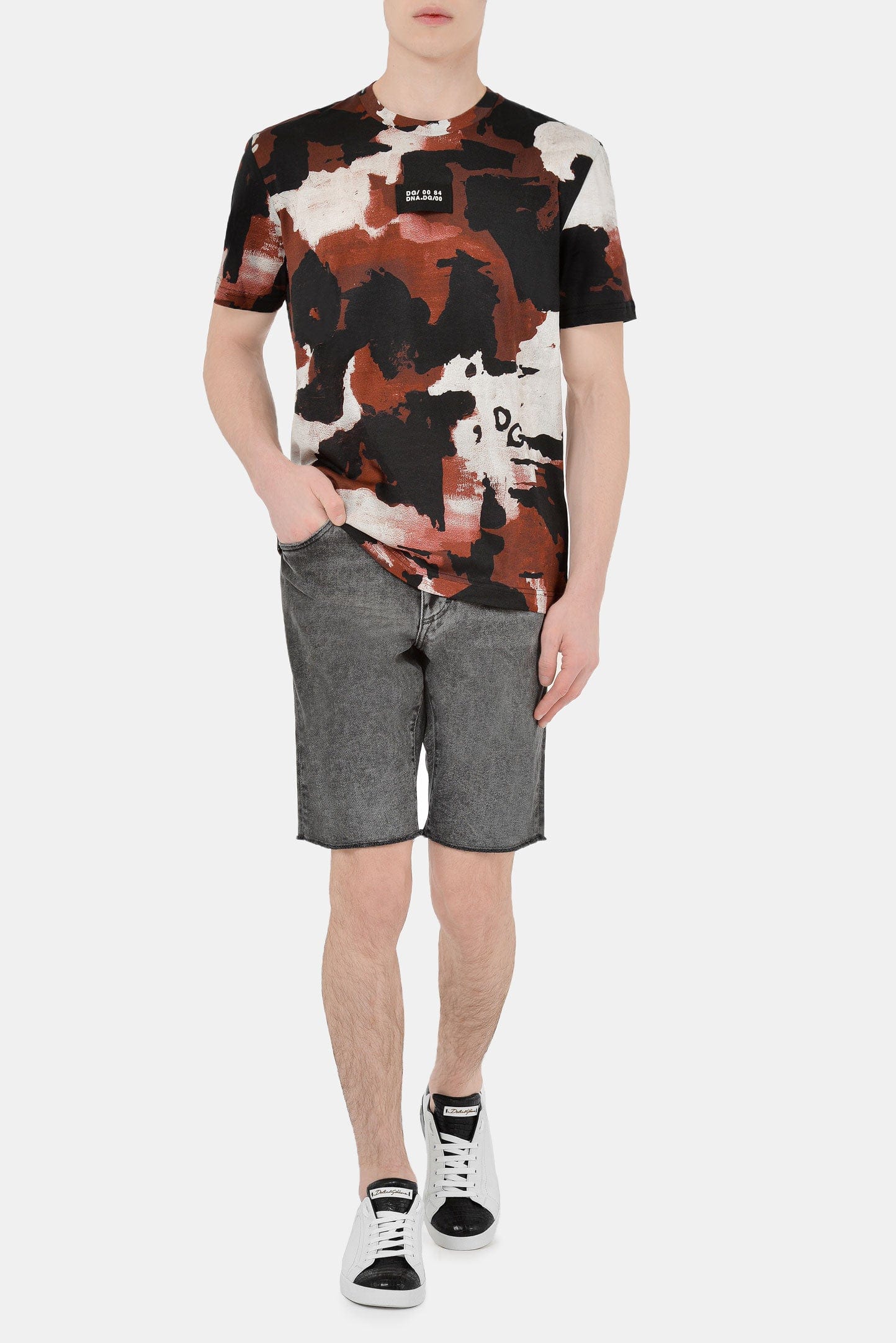 Dolce & Gabbana Multicolor Camouflage-Print Cotton T-Shirt