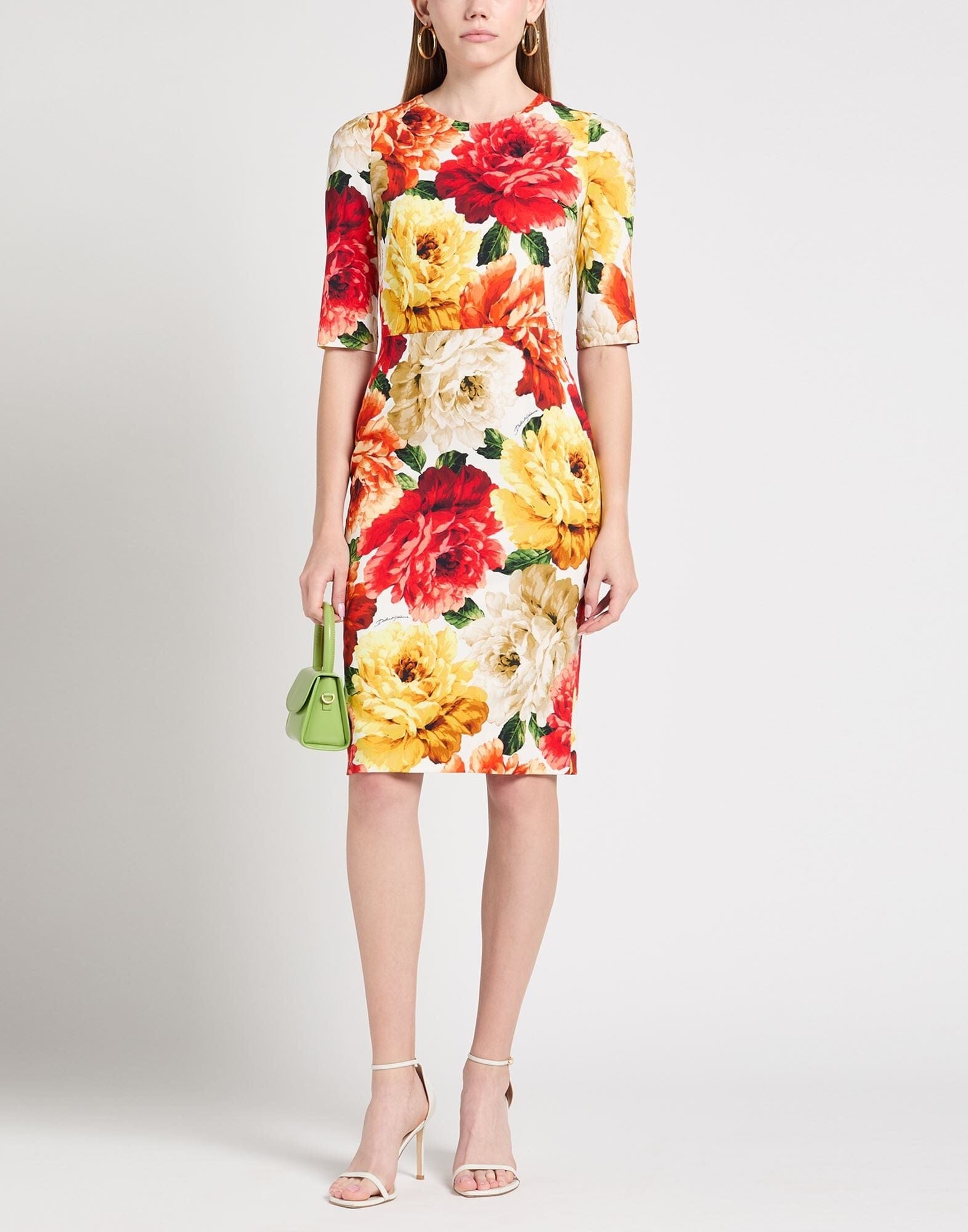 Dolce & Gabbana Multicolor Floral-Print Sheath Dress