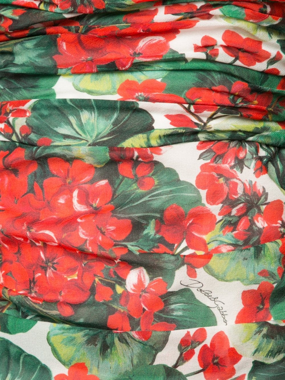 Dolce & Gabbana Multicolor Geranium Silk Sheath Midi Dress