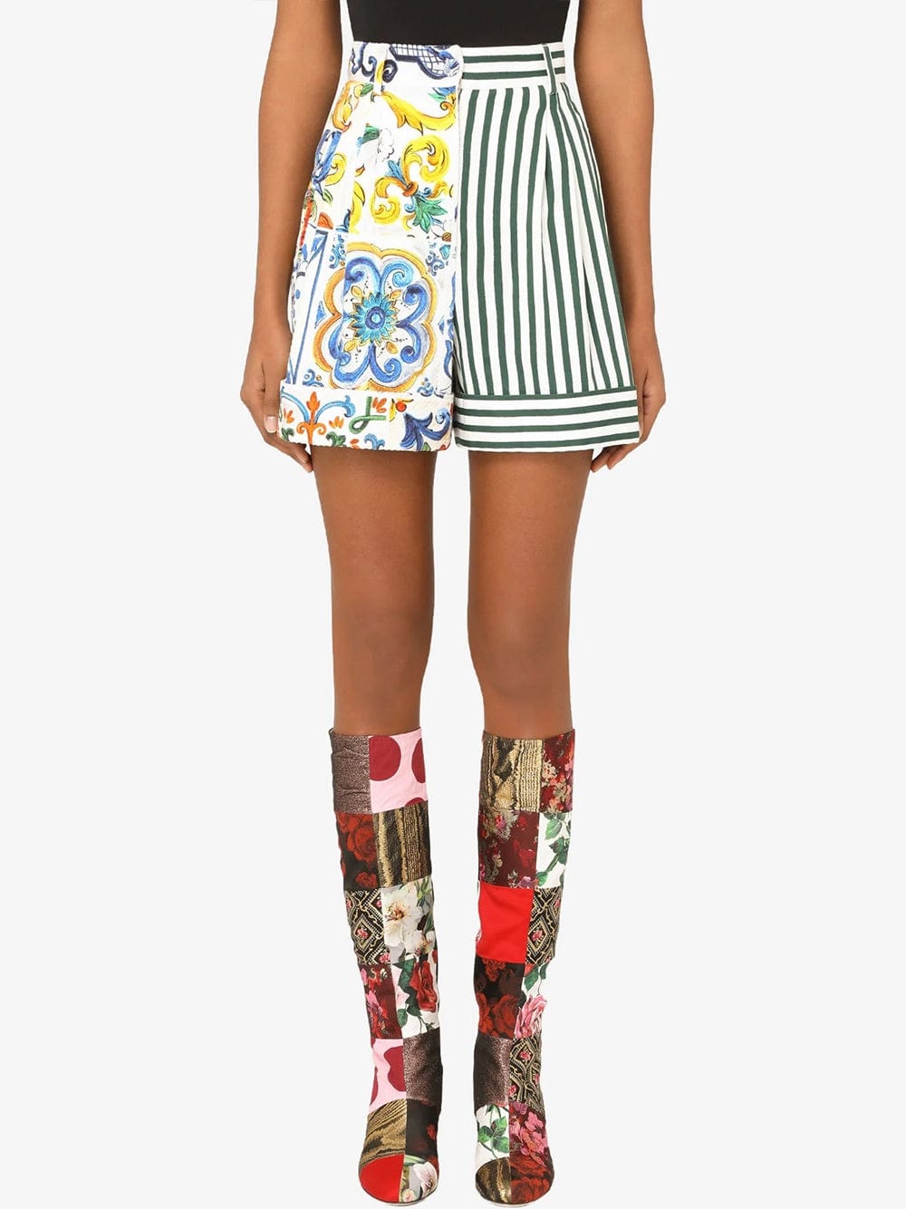 Dolce & Gabbana Multicolor Majolica-Print Shorts - alternate view