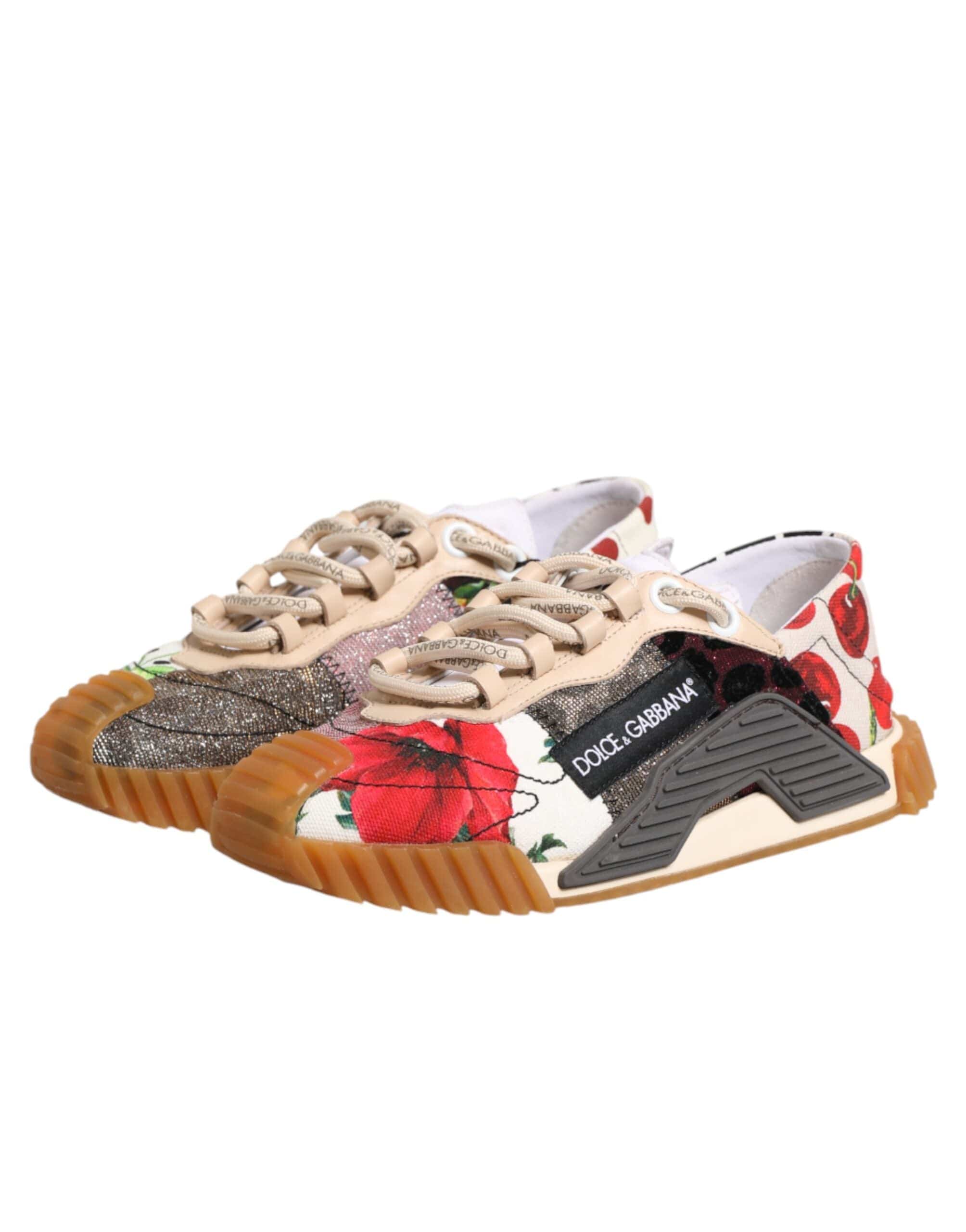 Dolce & Gabbana Multicolor Mixed-Material Logo NS1 Sneakers - alternate view