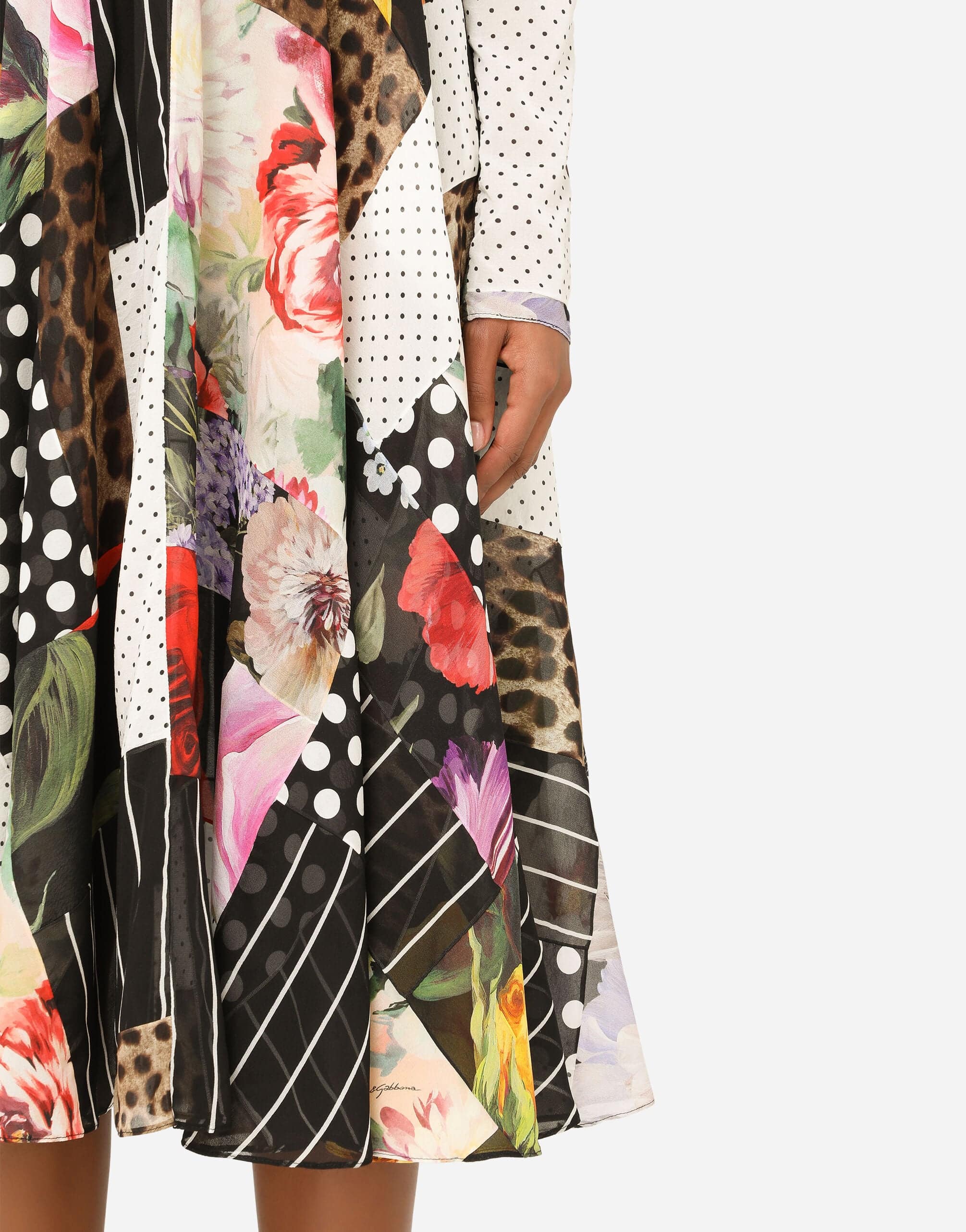 Dolce & Gabbana Multicolor Patchwork Leopard Dress