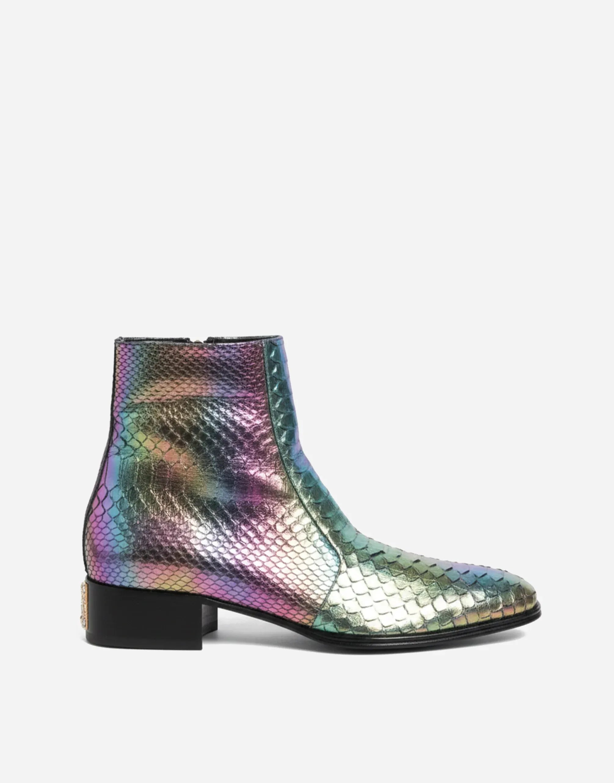 Dolce & Gabbana Multicolor Python Ankle Boots