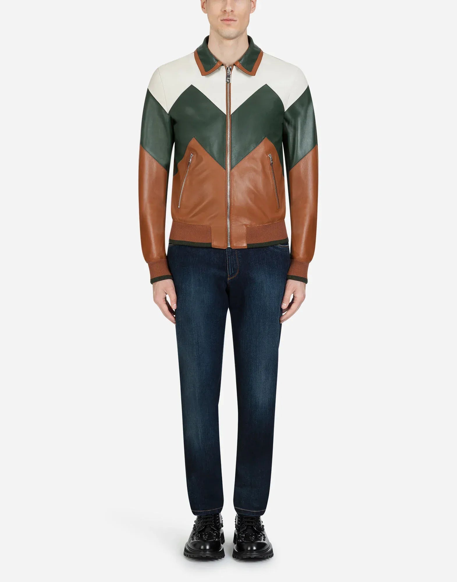 Dolce & Gabbana Multicolored Leather Jacket