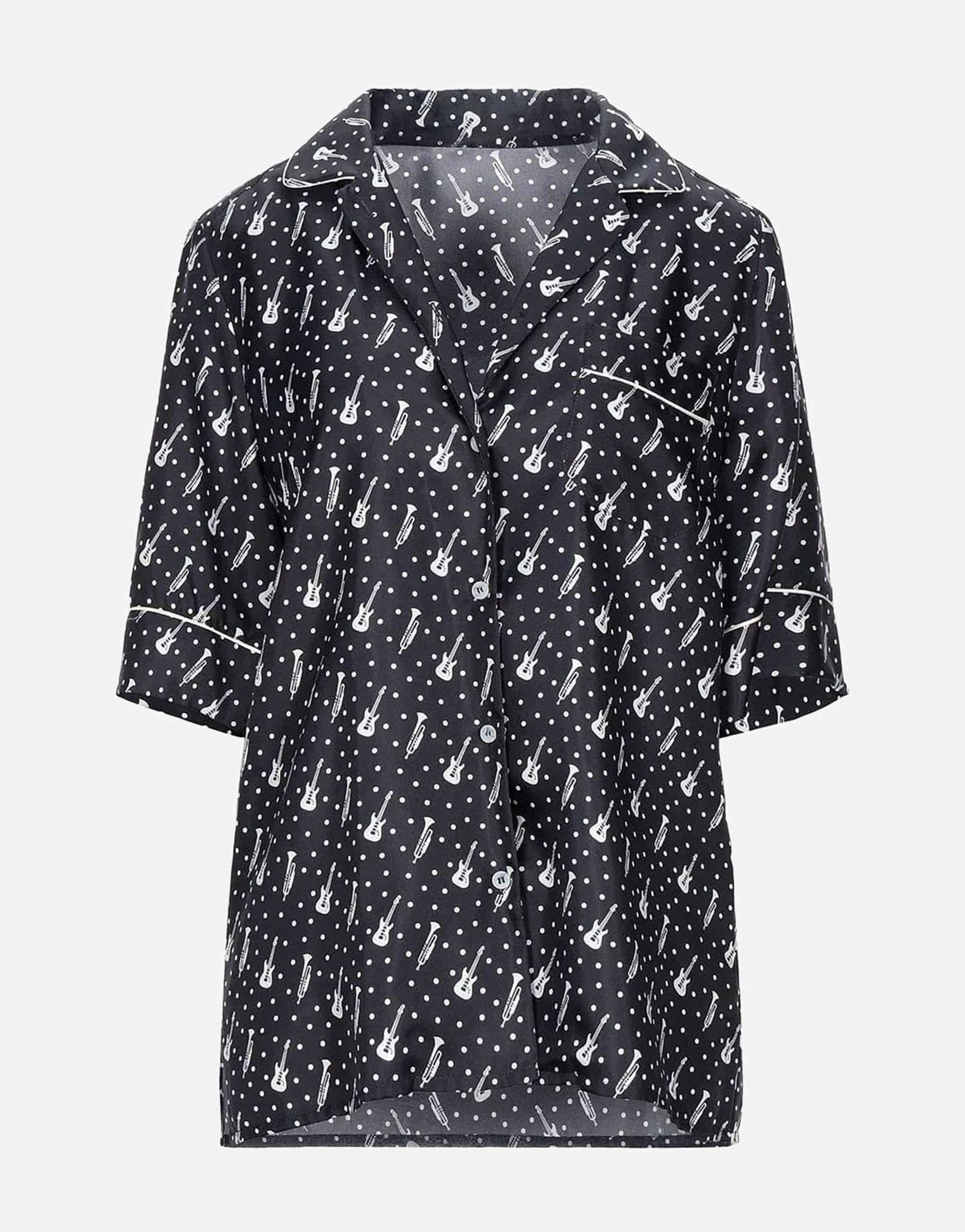 Dolce & Gabbana Musical Instrument-Print Silk Shirt