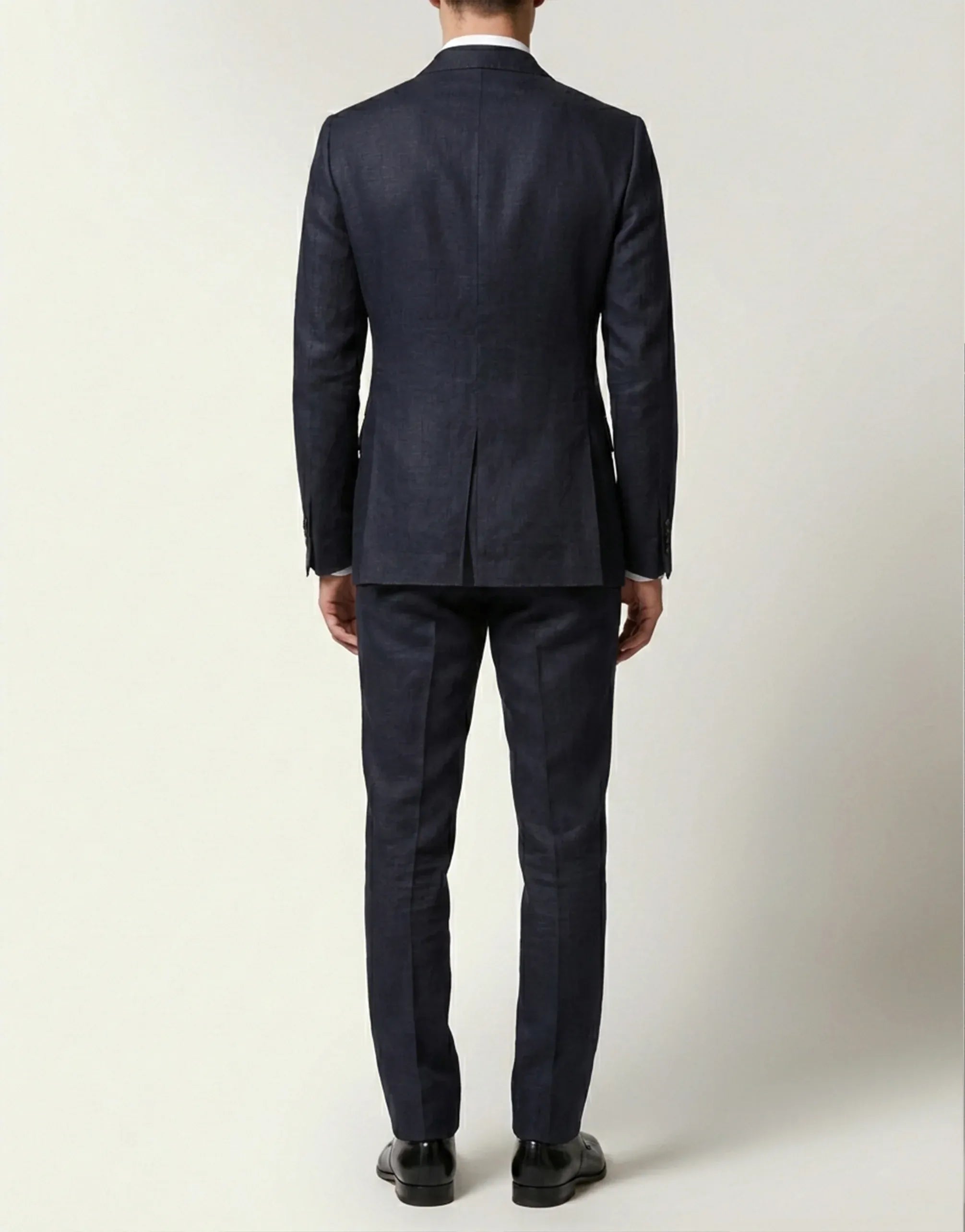 Dolce & Gabbana Navy Double-Breasted Linen Tailored Suit