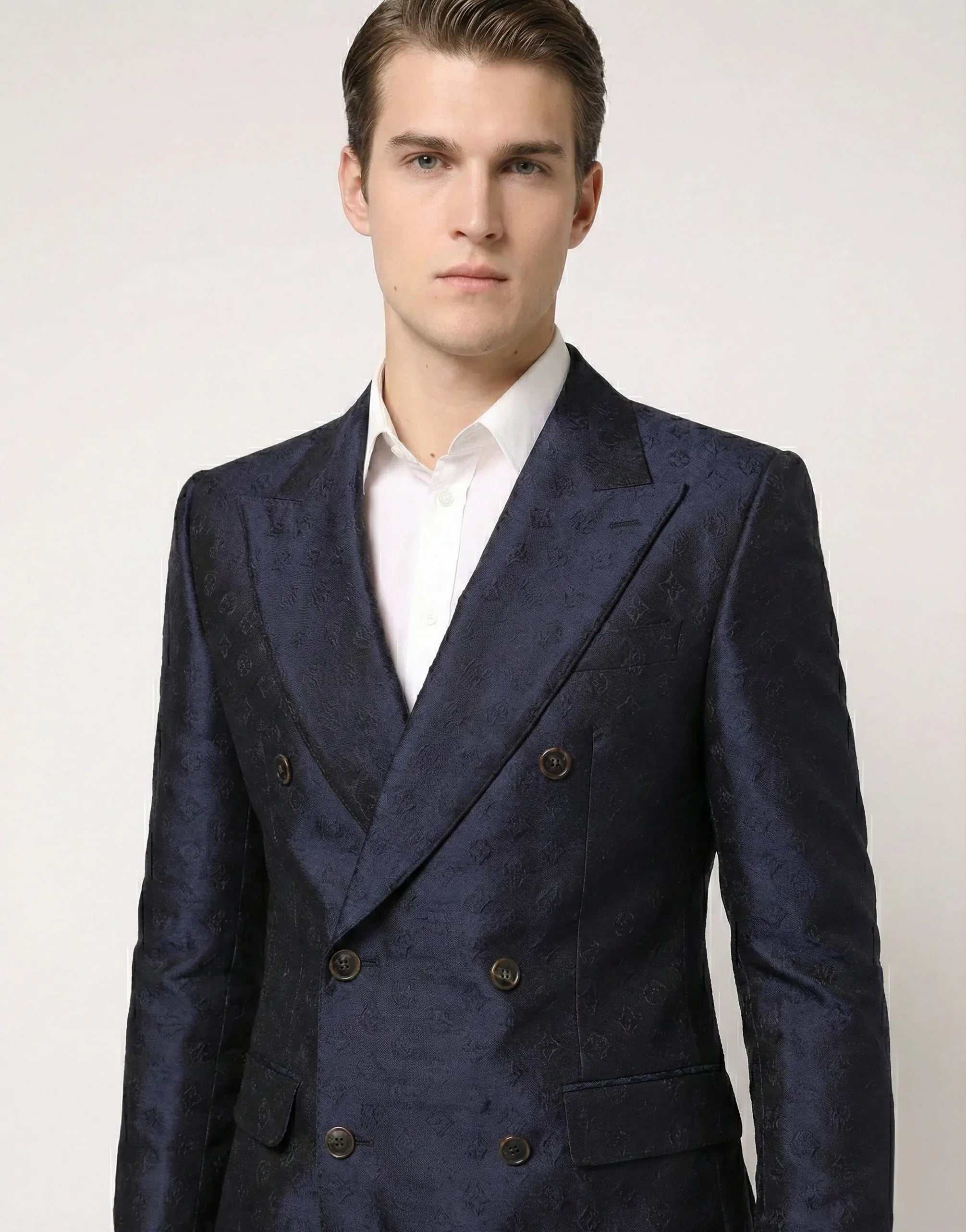 Dolce & Gabbana 海军蓝双排扣标志西装