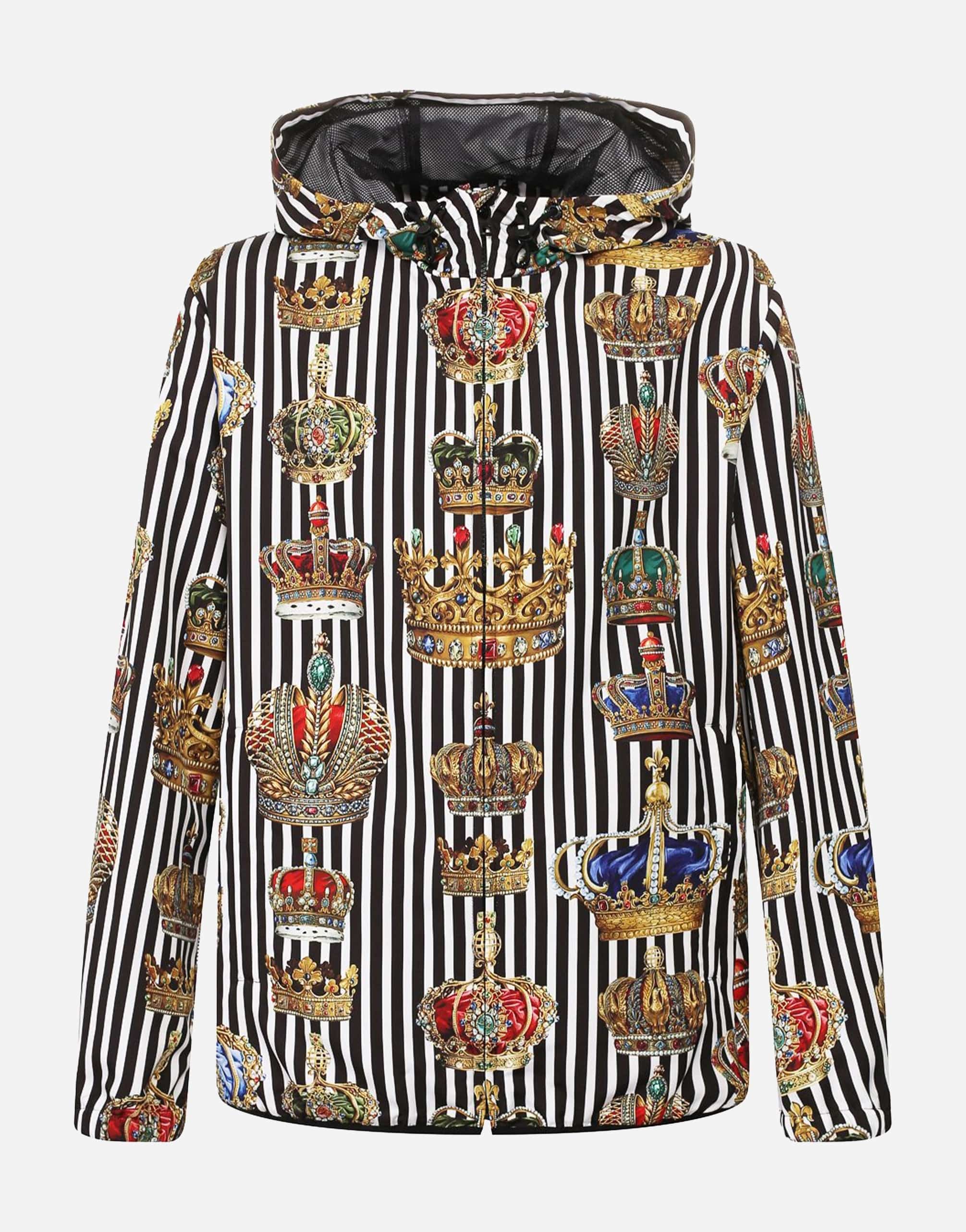 Nylon Jacket In Crown Print