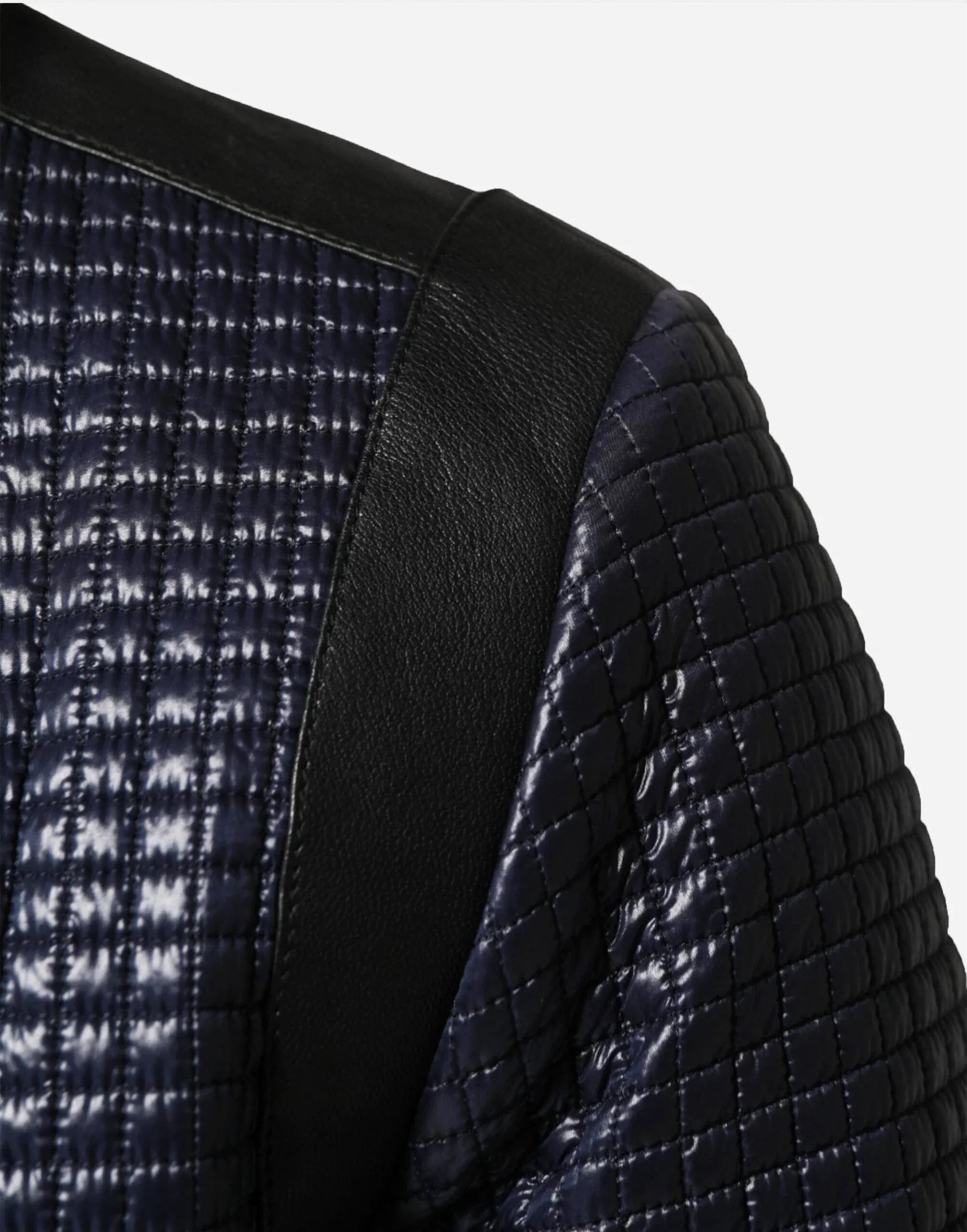 Dolce & Gabbana Nylon Leather Trim Bomber Jacket